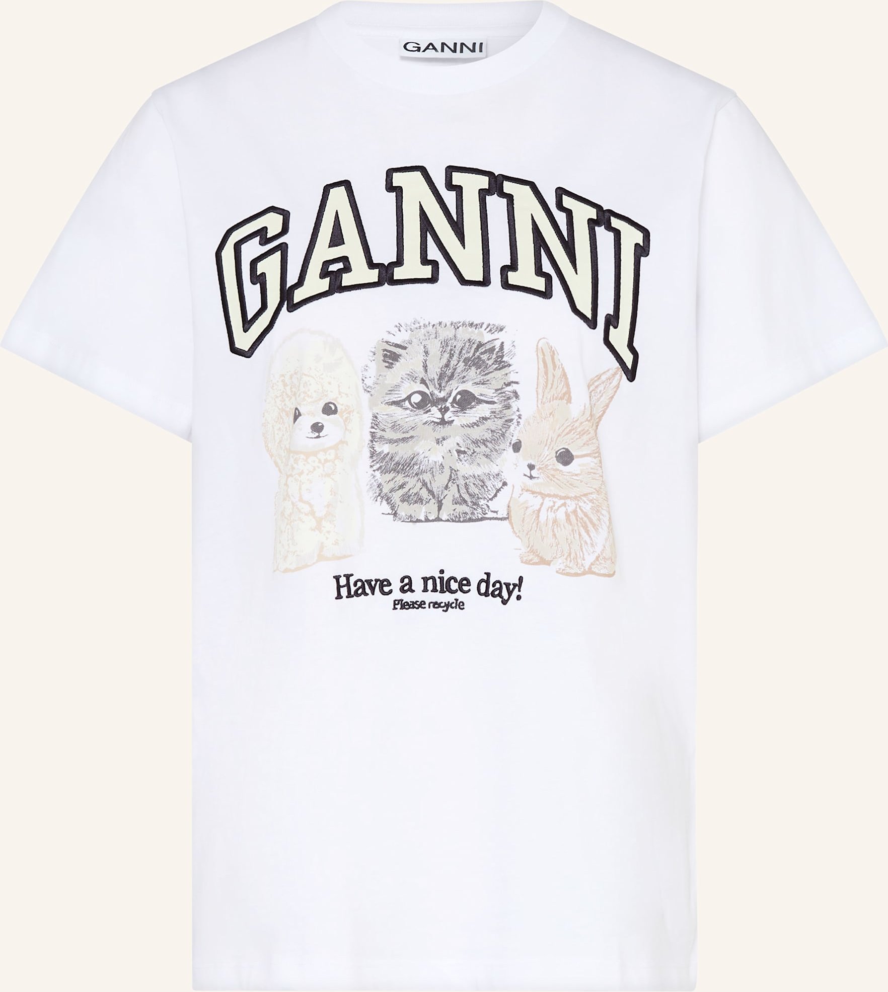 Ganni T-Shirt weiss