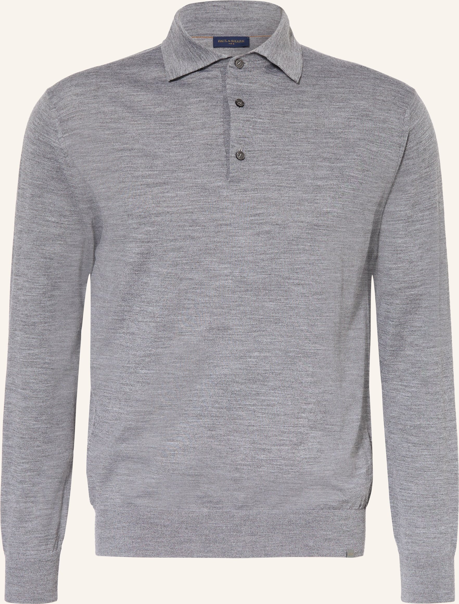 Paul & Shark Strick-Poloshirt Regular Fit Aus Merinowolle grau