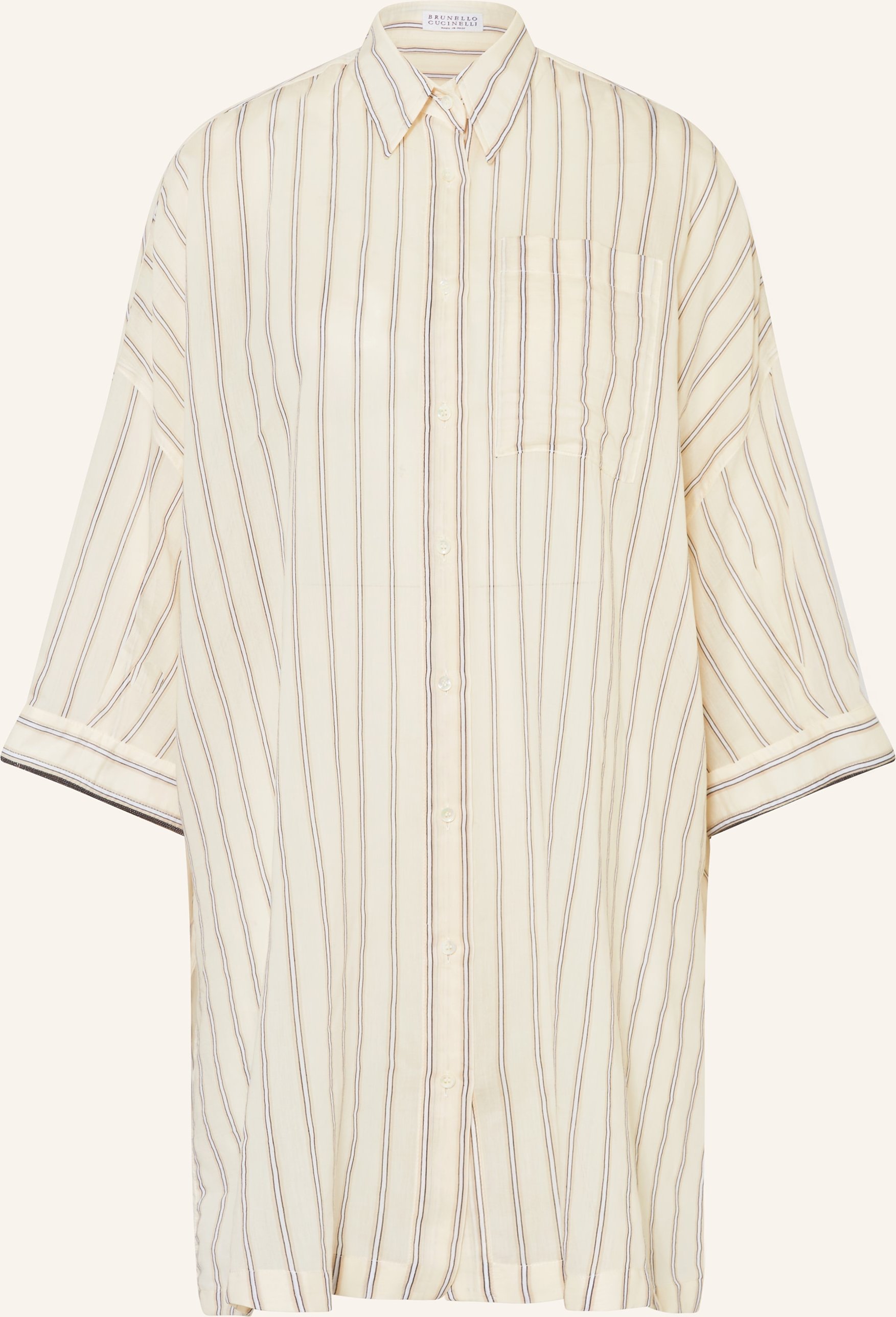 Thumbnail - Brunello Cucinelli Oversized-Hemdbluse Mit 3/4-Arm beige
