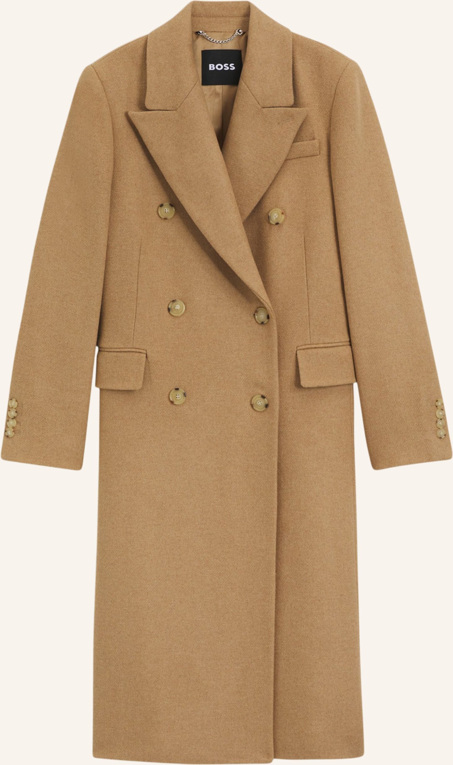Boss Klassischer Mantel Callaf Regular Fit beige