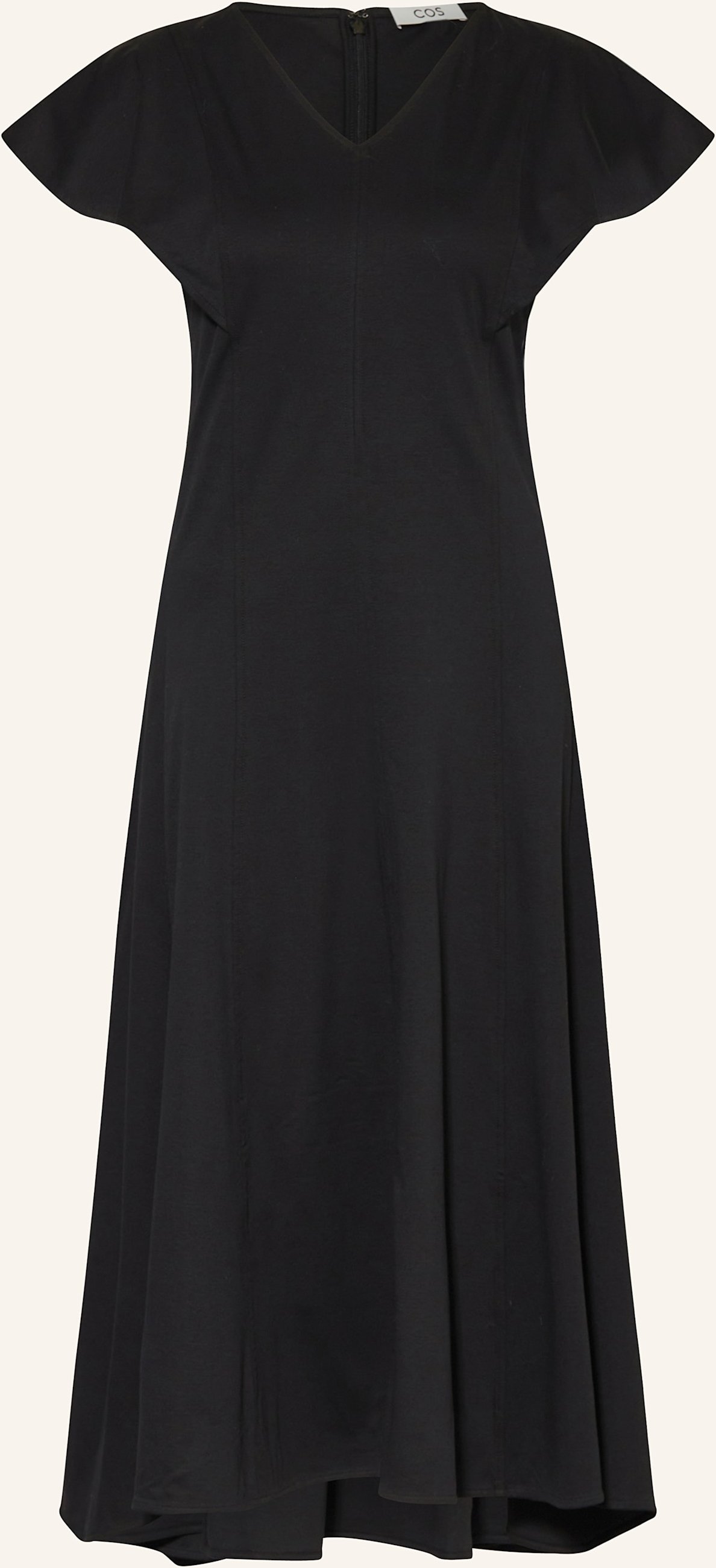 Cos Jerseykleid Mit Volants schwarz