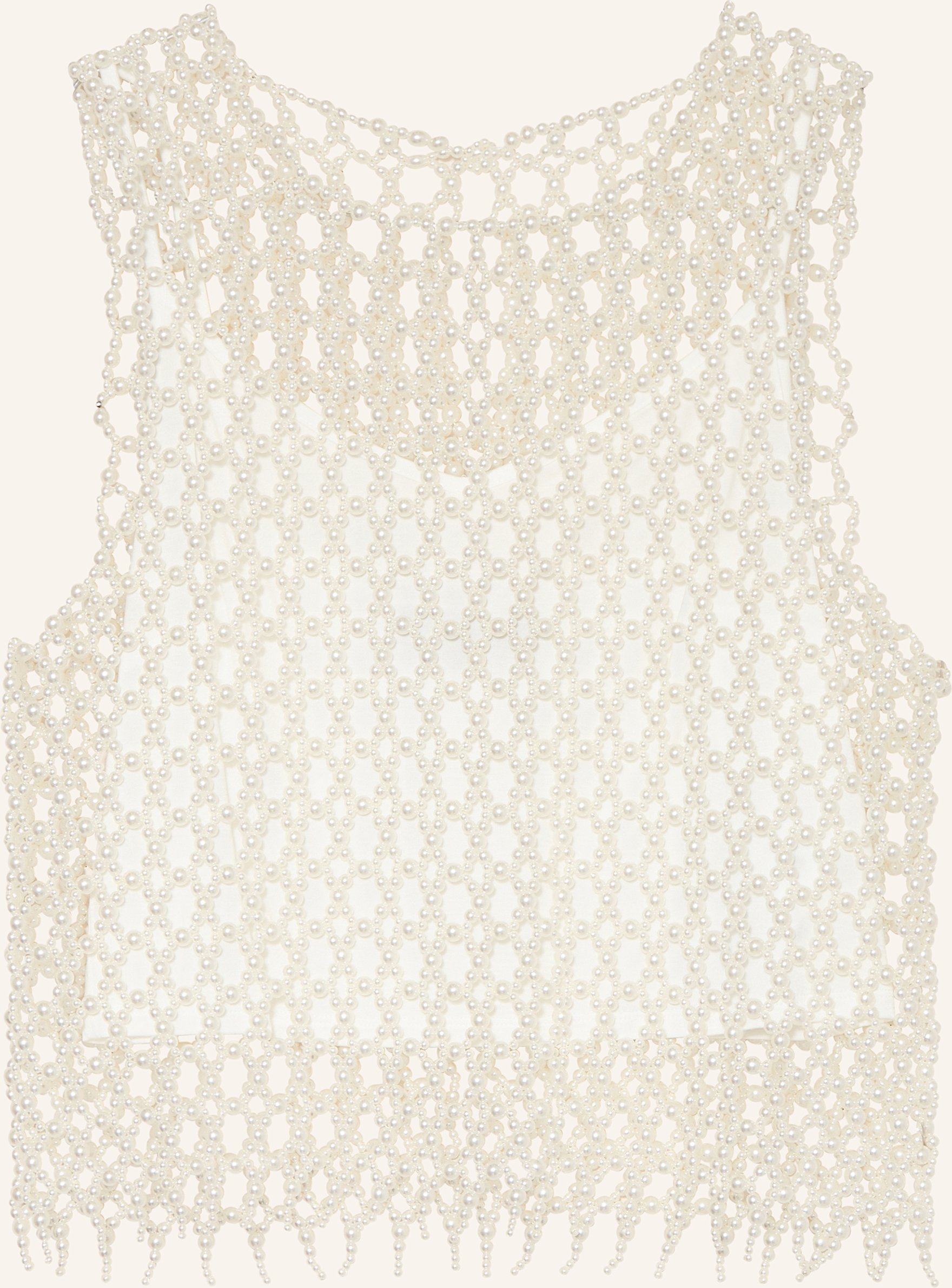 Maje Cropped-Top Mit Schmuckperlen weiss