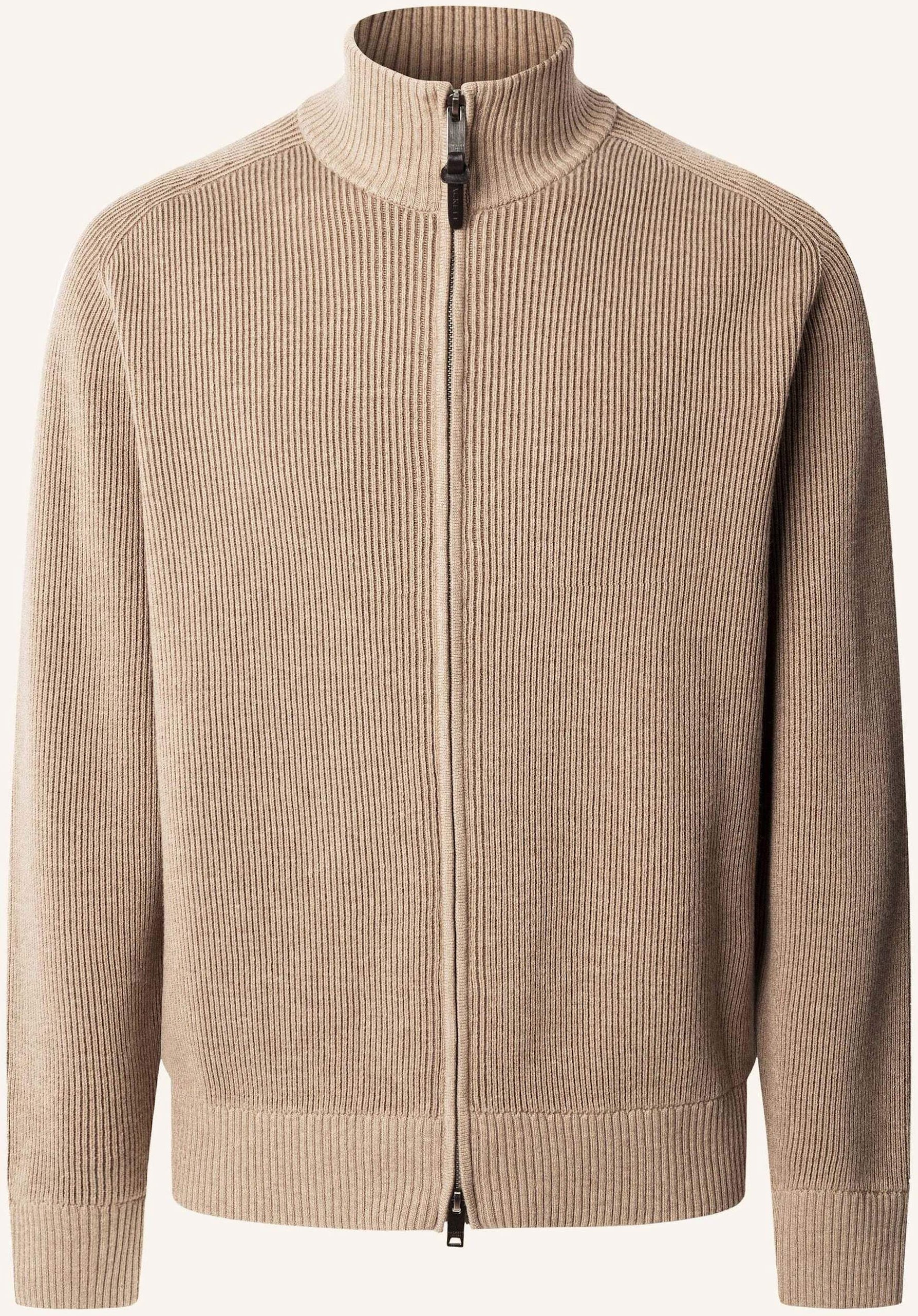 Hackett London Strickjacken Cardigan Bi Col Rib Fzip beige