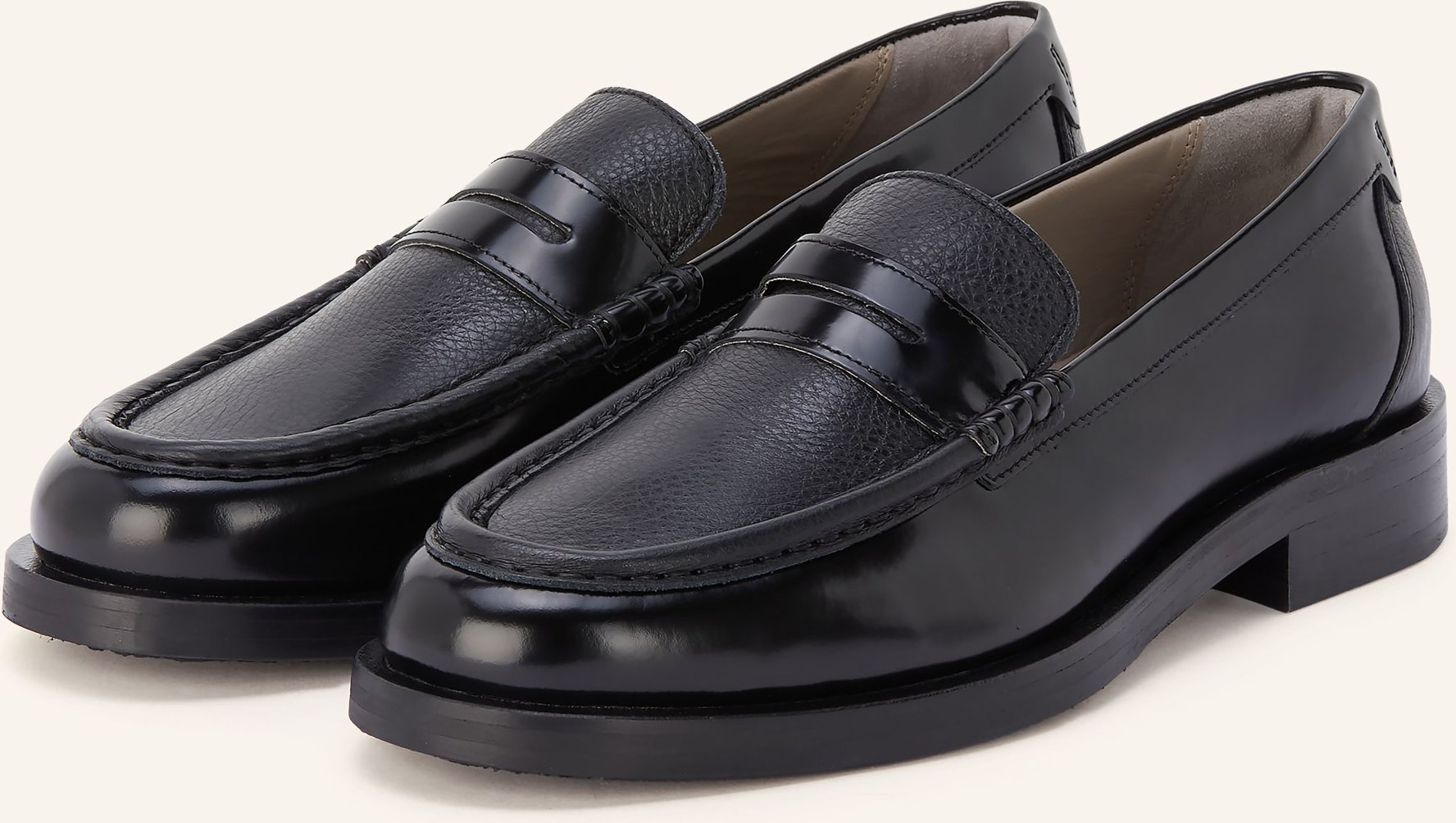 Allsaints Penny-Loafer Bloom schwarz