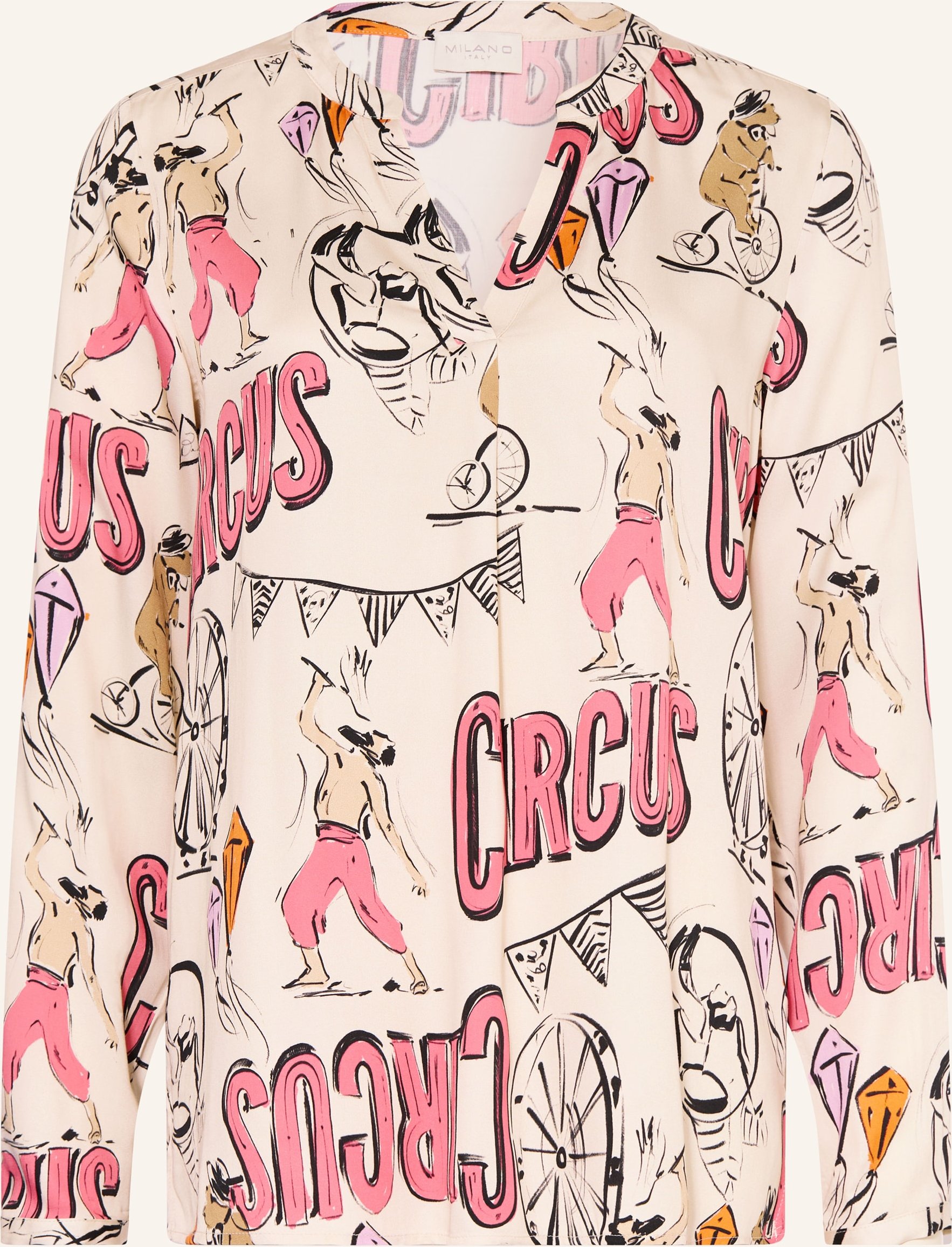 Milano Italy Blusenshirt Aus Satin beige