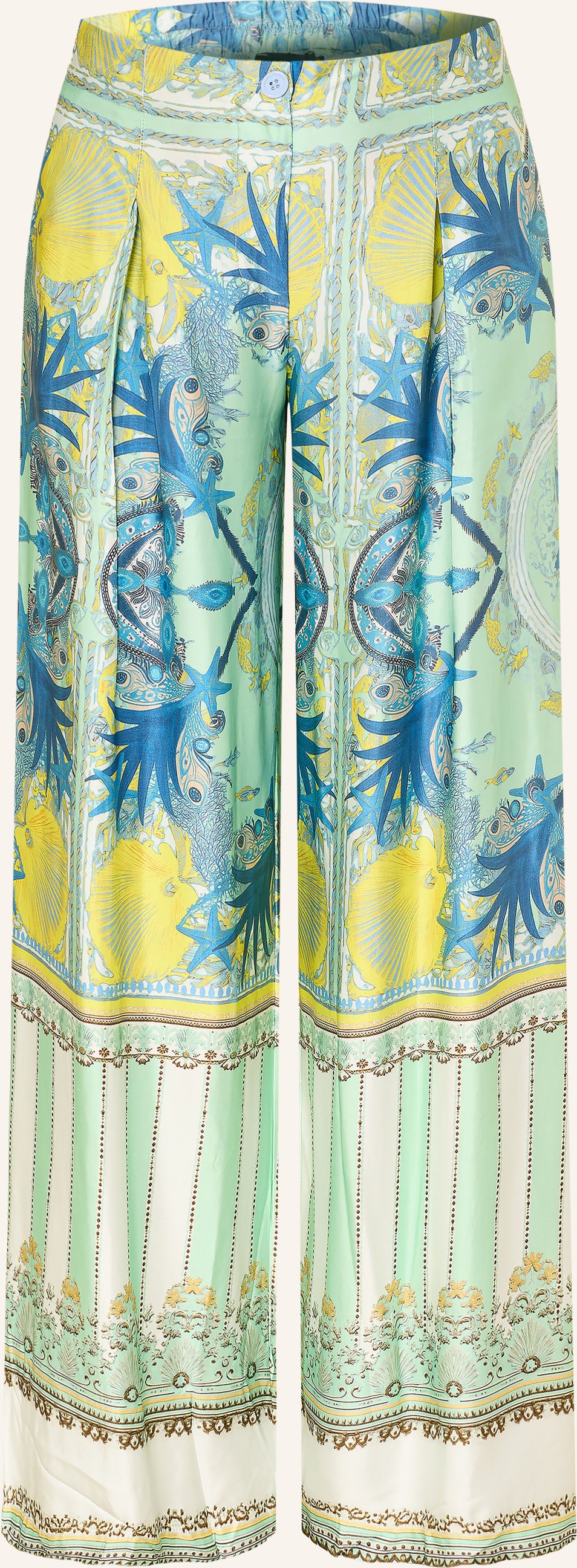 Miss Goodlife Marlenehose Celestiel Aus Satin gruen