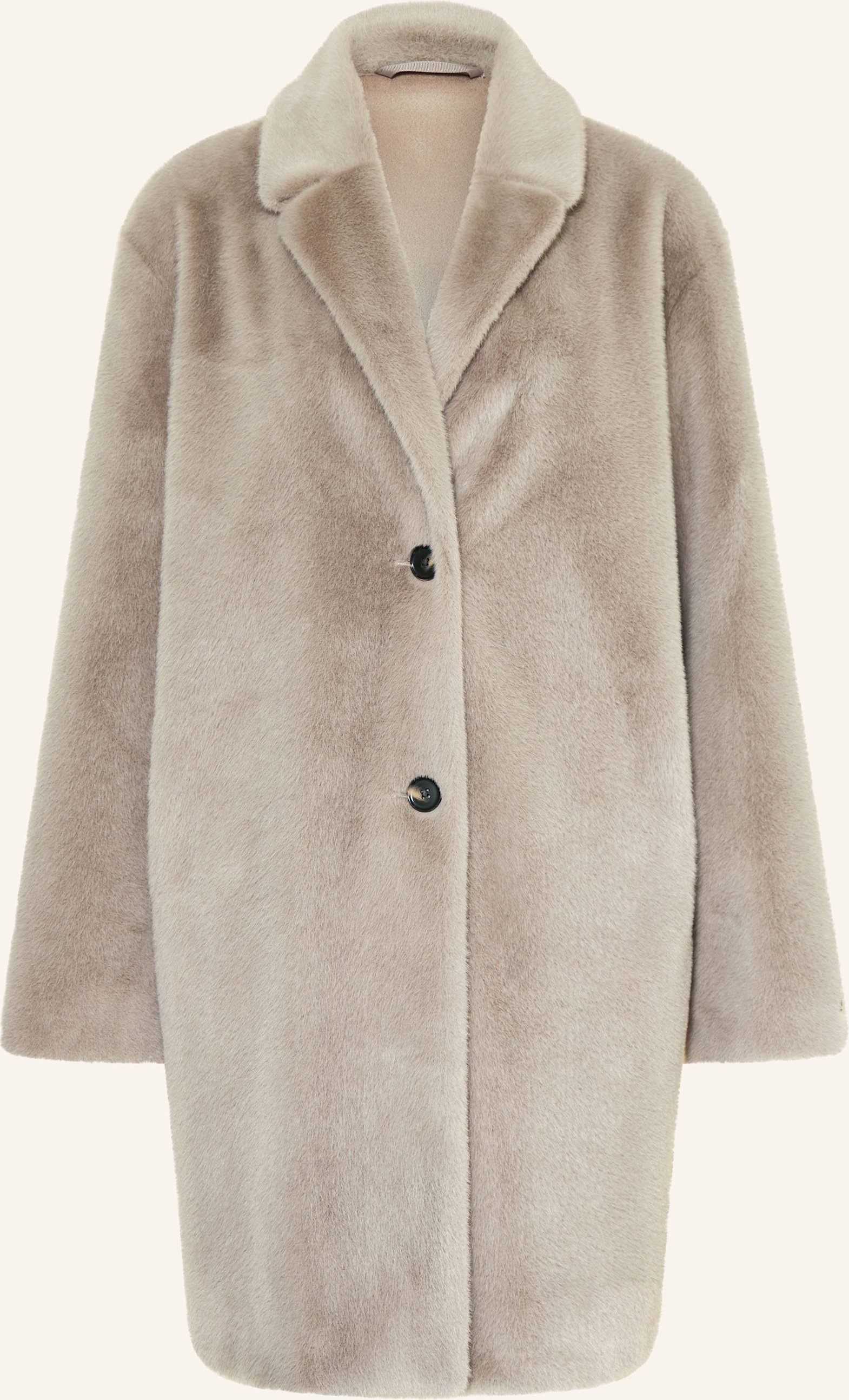 Lilienfels Kunstpelz-Mantel grau