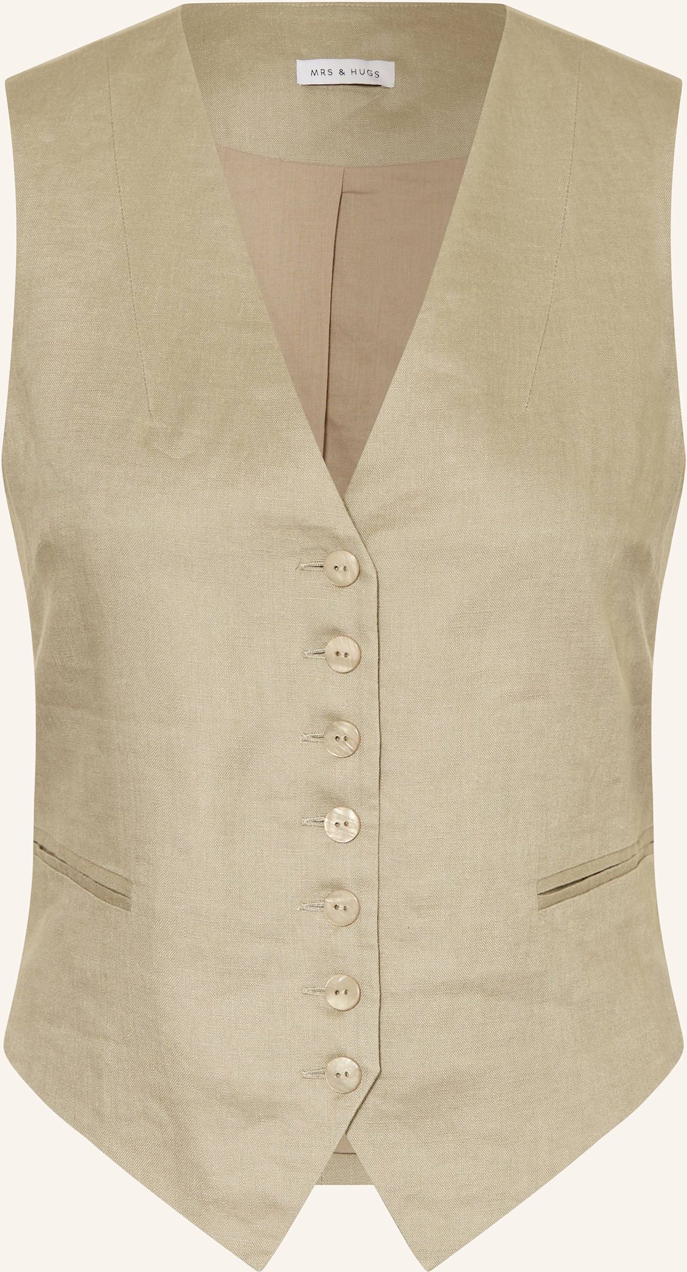 Mrs & Hugs Blazerweste Aus Leinen gruen