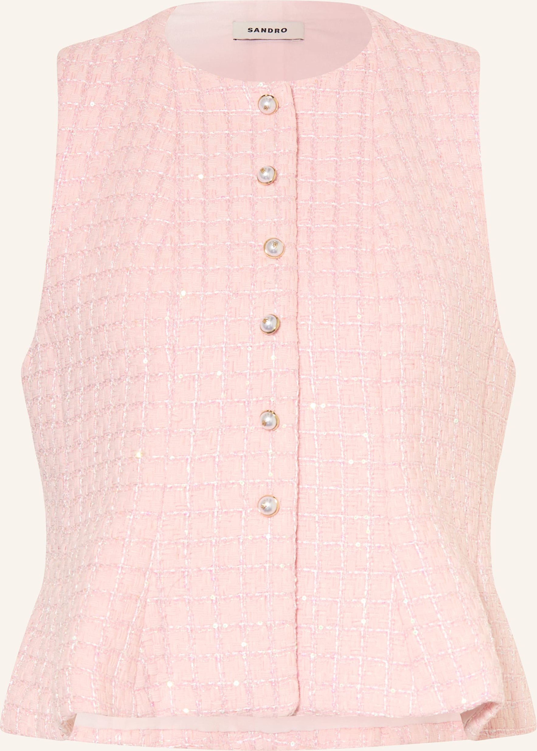 Sandro Bouclé-Weste Mit Pailletten pink