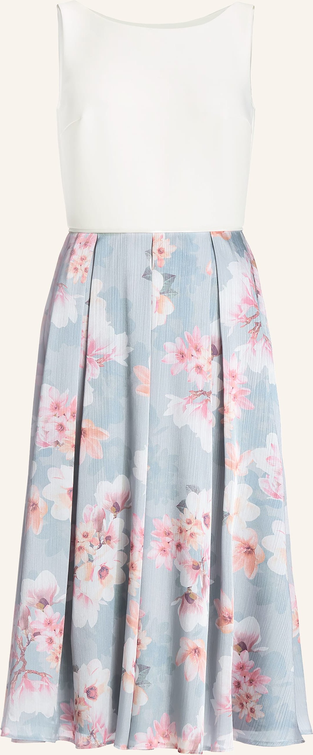 Swing Cocktailkleid Im Materialmix blau