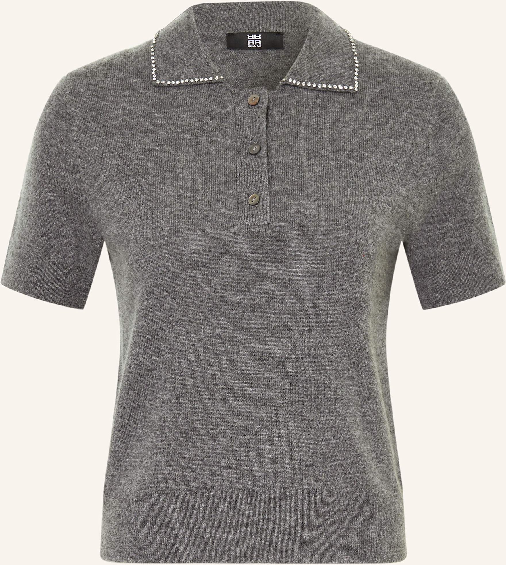 Riani Strickshirt Mit Cashmere Und Schmucksteinen grau