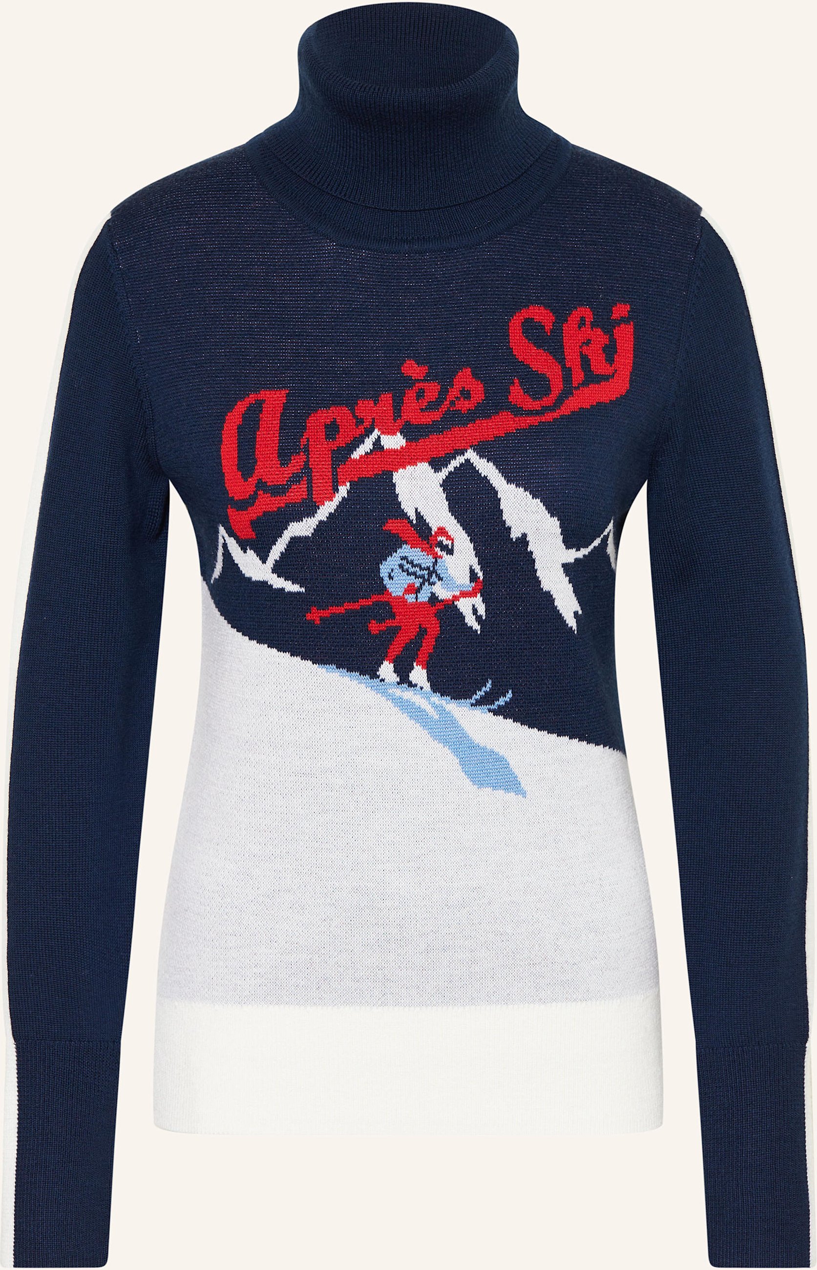 Thumbnail - We Norwegians Rollkragenpullover After Ski Aus Merinowolle blau