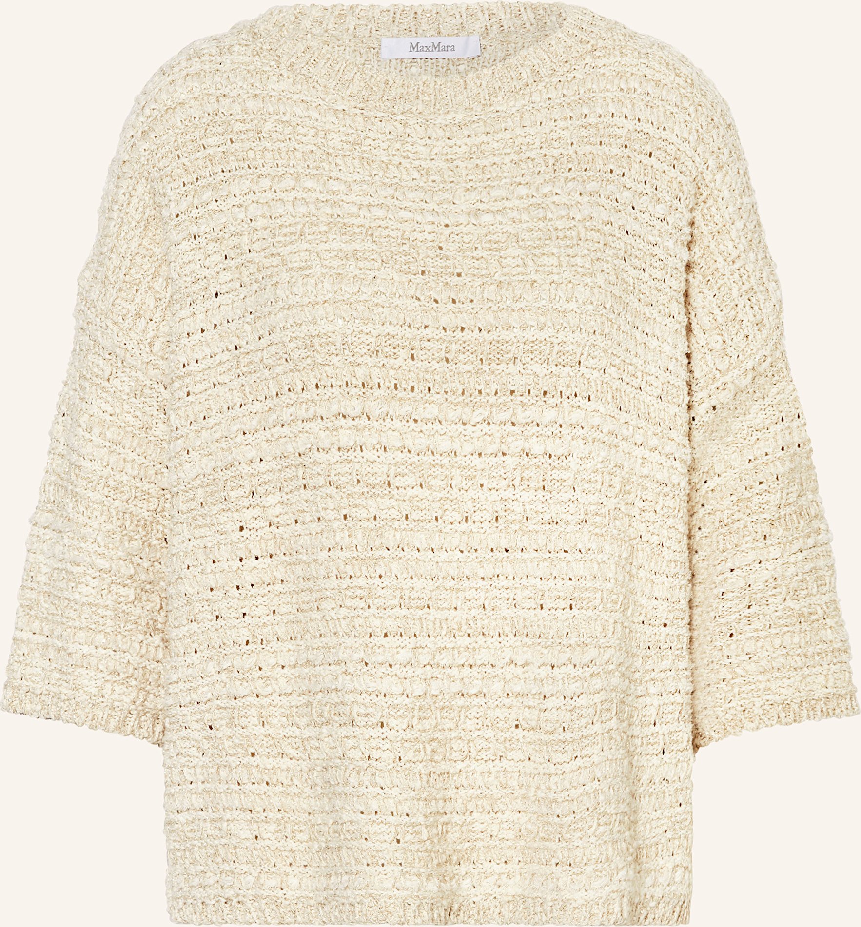 Max Mara Pullover Arda Mit Glitzergarn Und 3/4-Arm beige