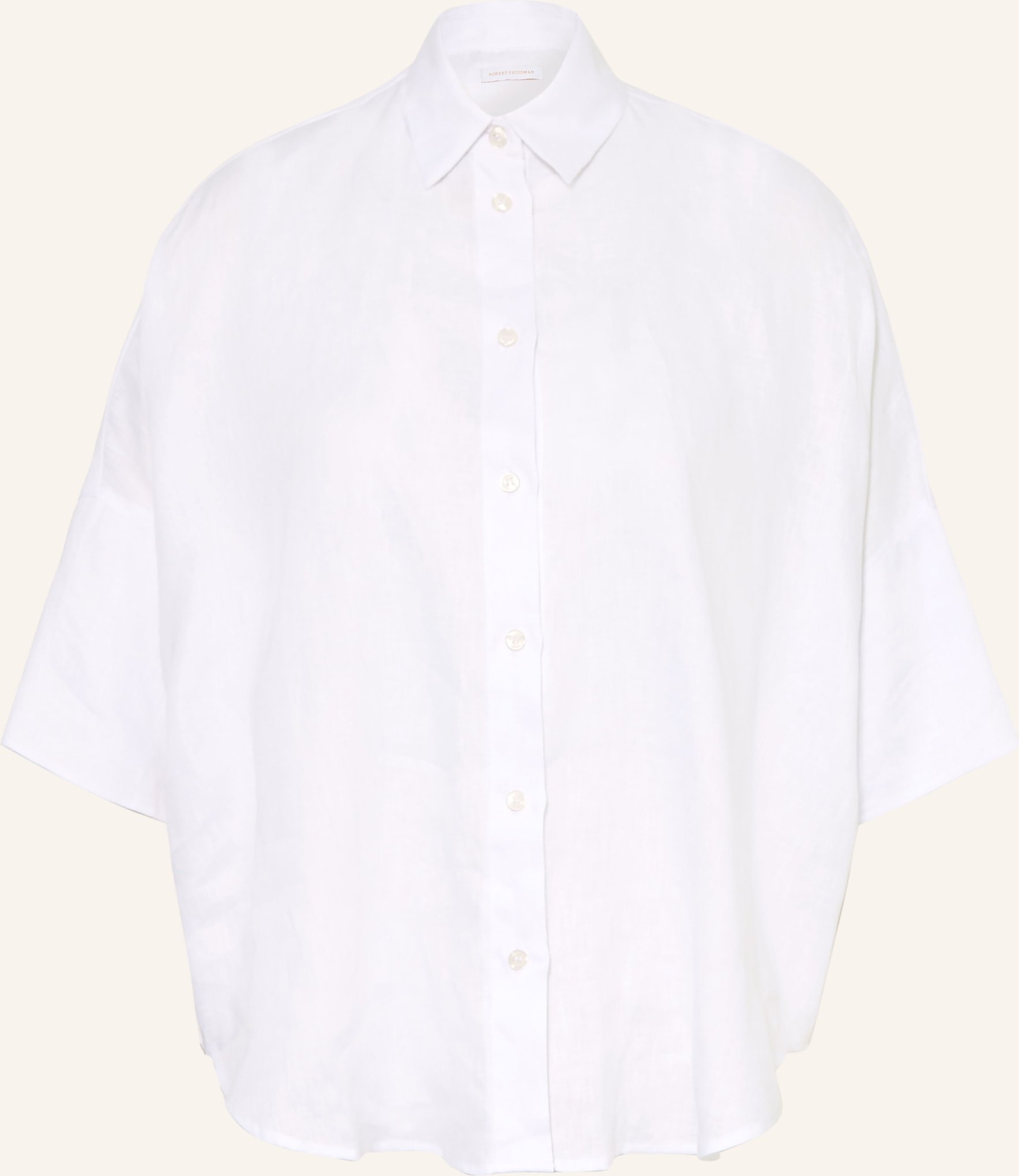 Robert Friedman Hemdbluse Aus Leinen Mit 3/4-Arm weiss
