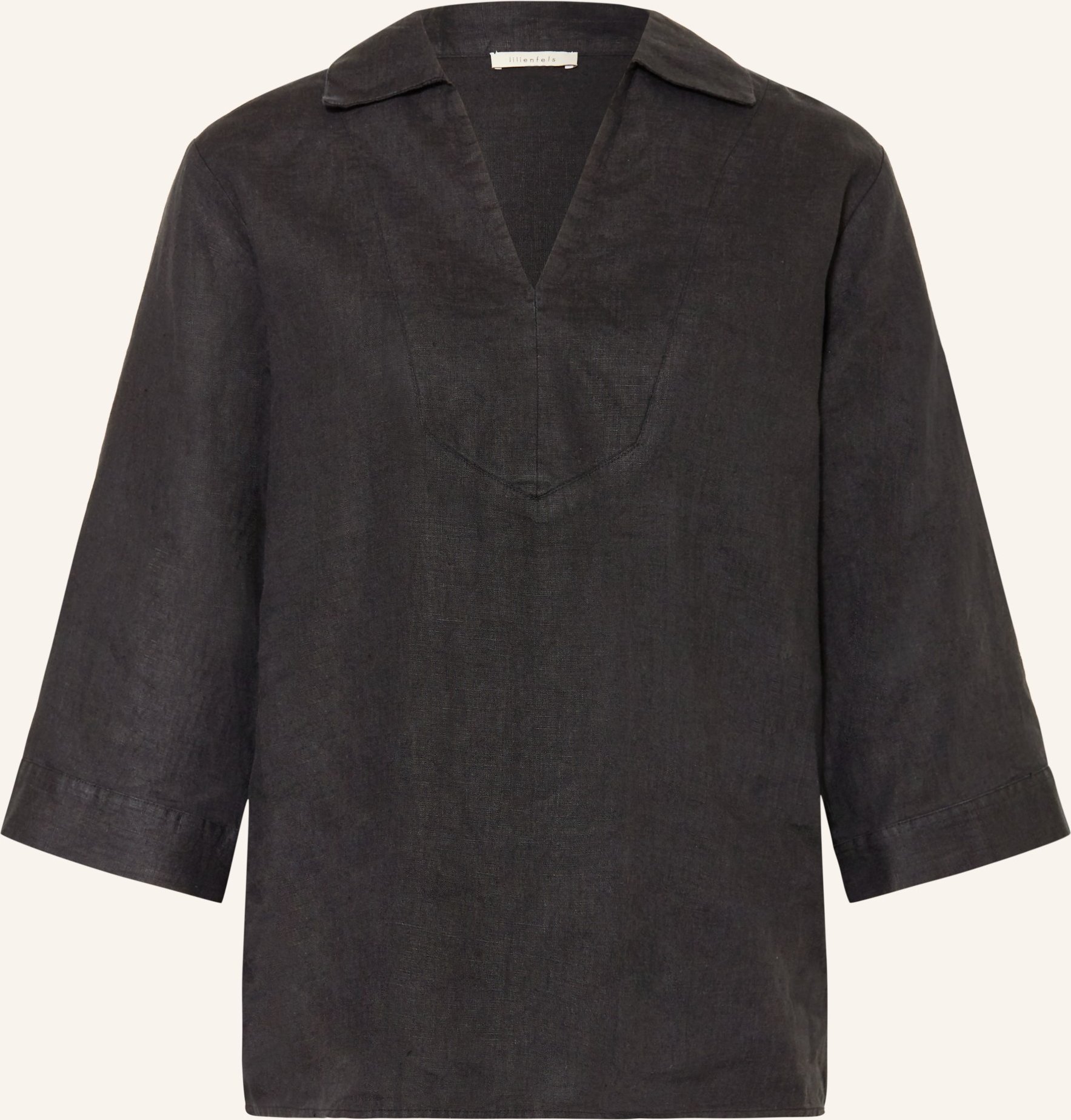 Lilienfels Blusenshirt Aus Leinen Mit 3/4-Arm schwarz