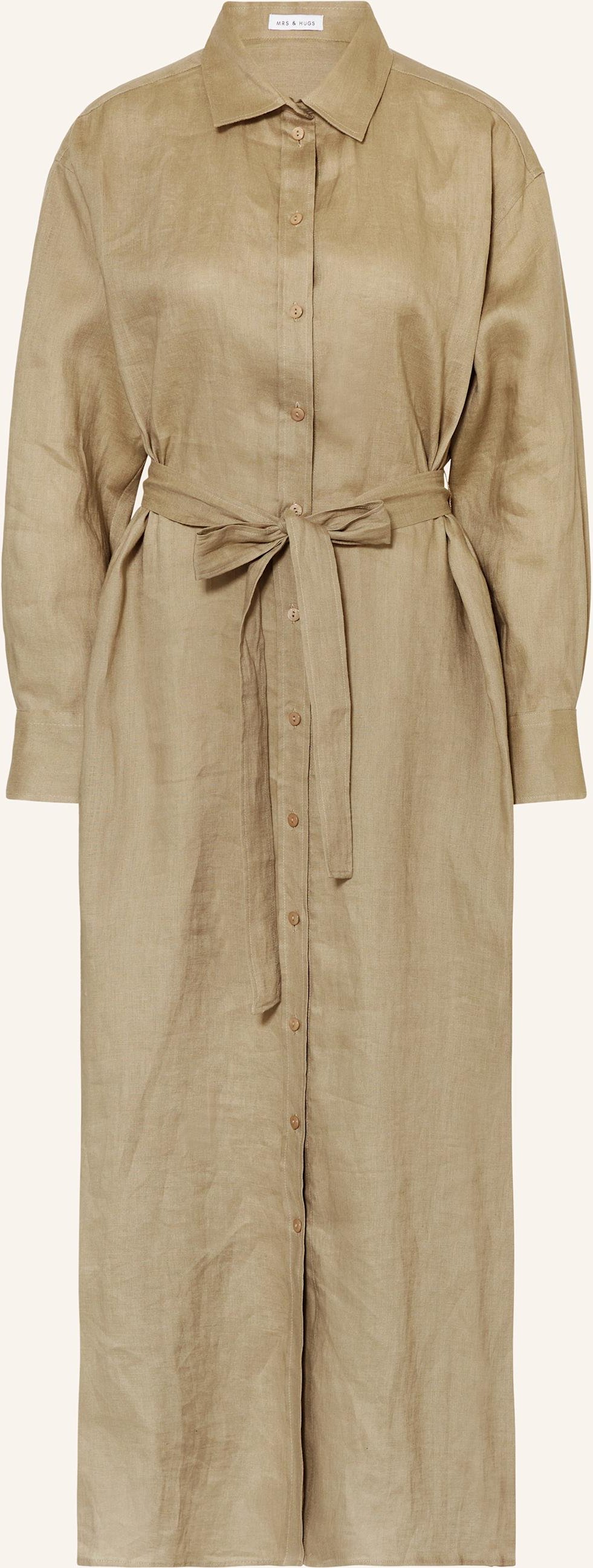 Mrs & Hugs Hemdblusenkleid Aus Leinen gruen