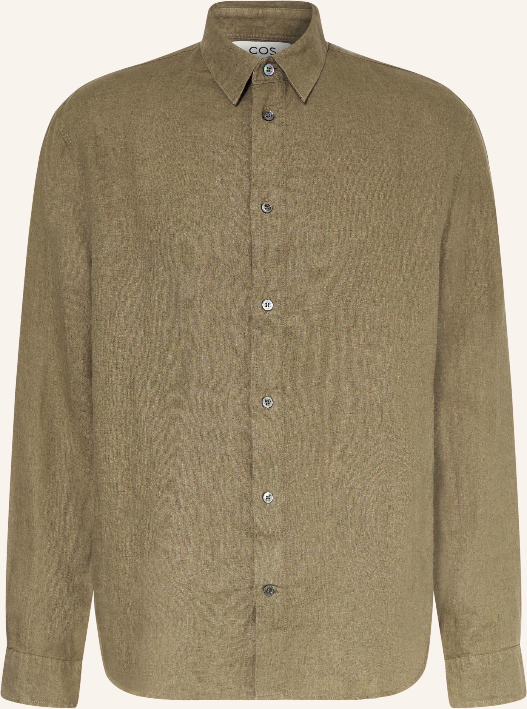 Cos Leinenhemd Relaxed Fit gruen