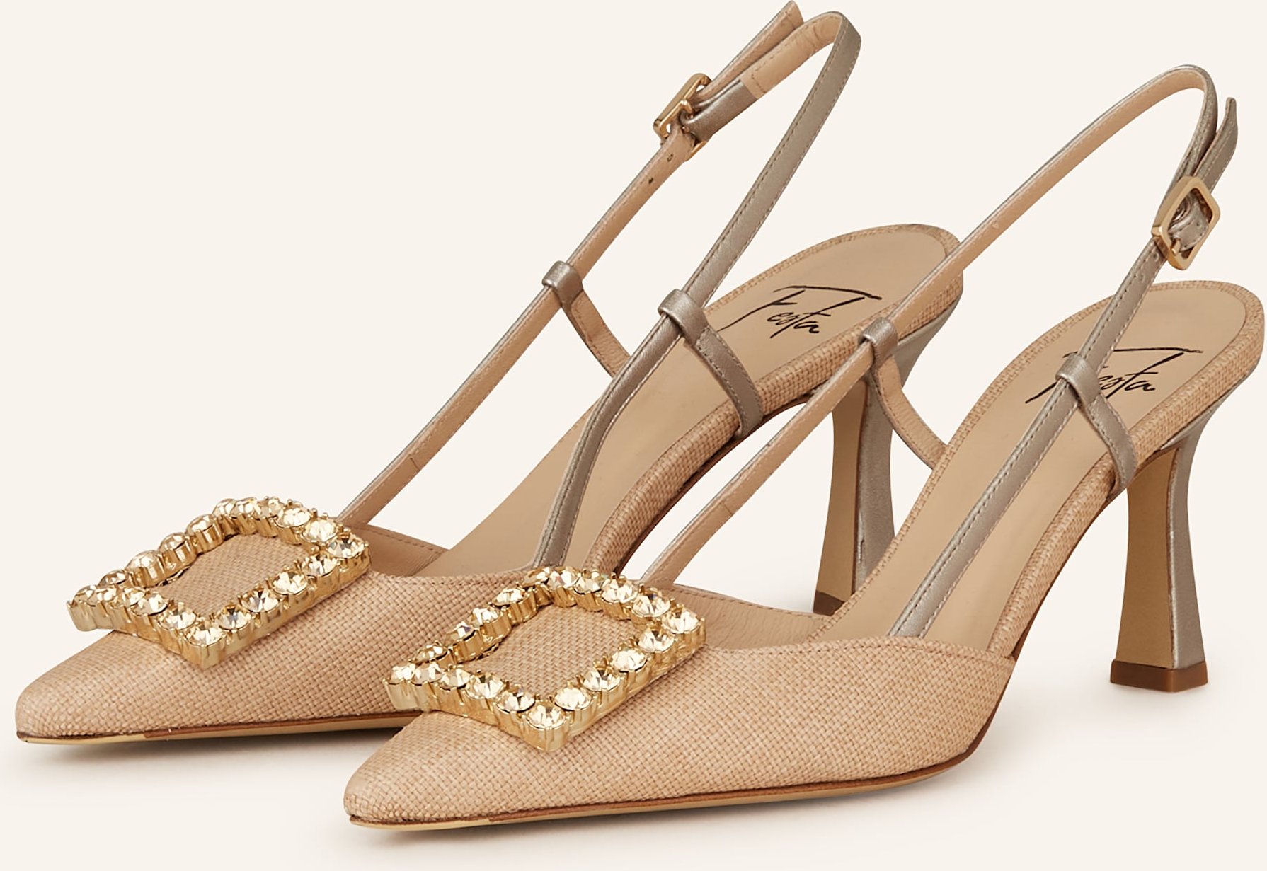 Thumbnail - Festa Sling-Pumps Campbell Mit Schmucksteinen beige