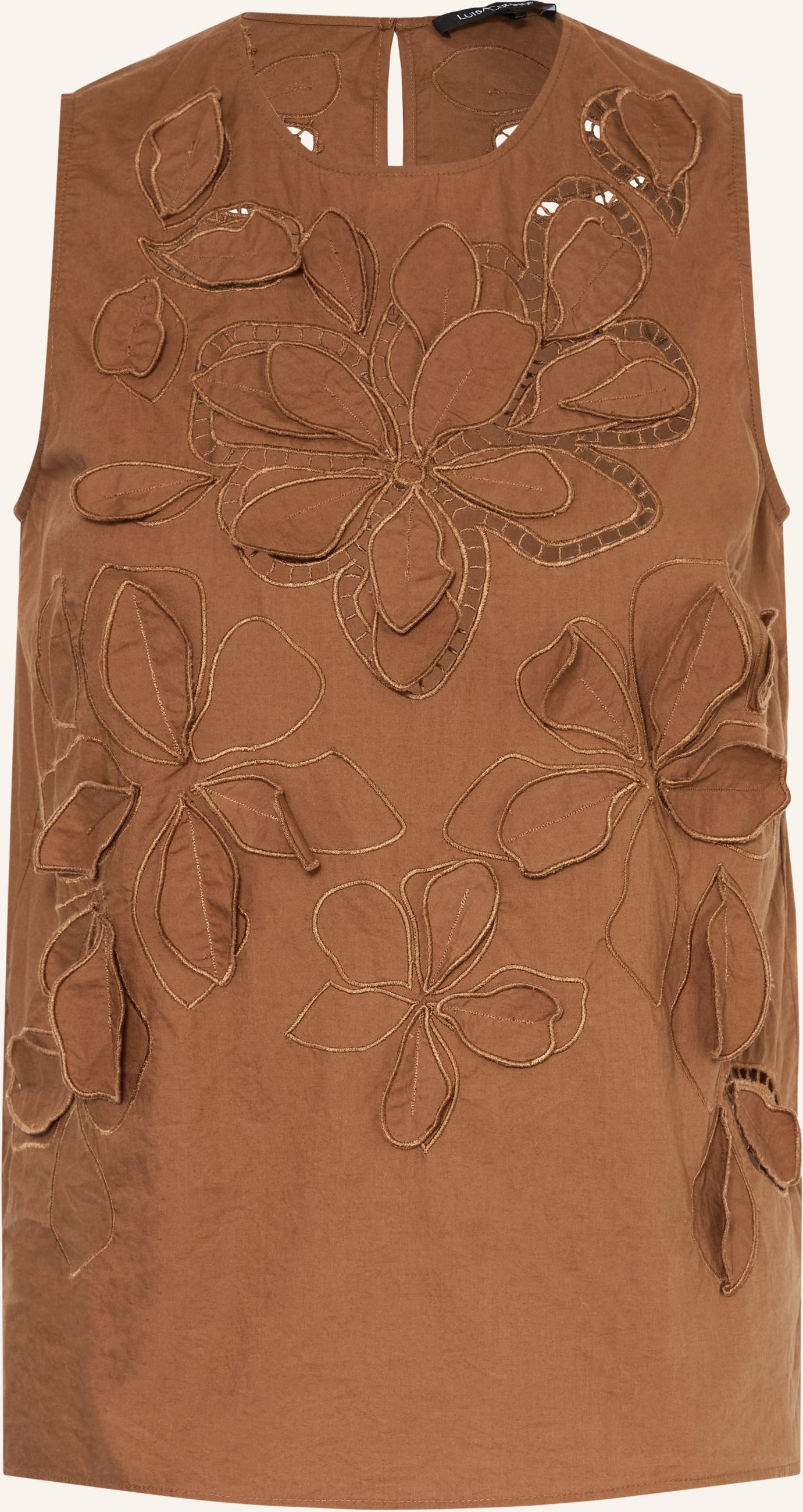 Luisa Cerano Blusentop Mit Lochspitze braun