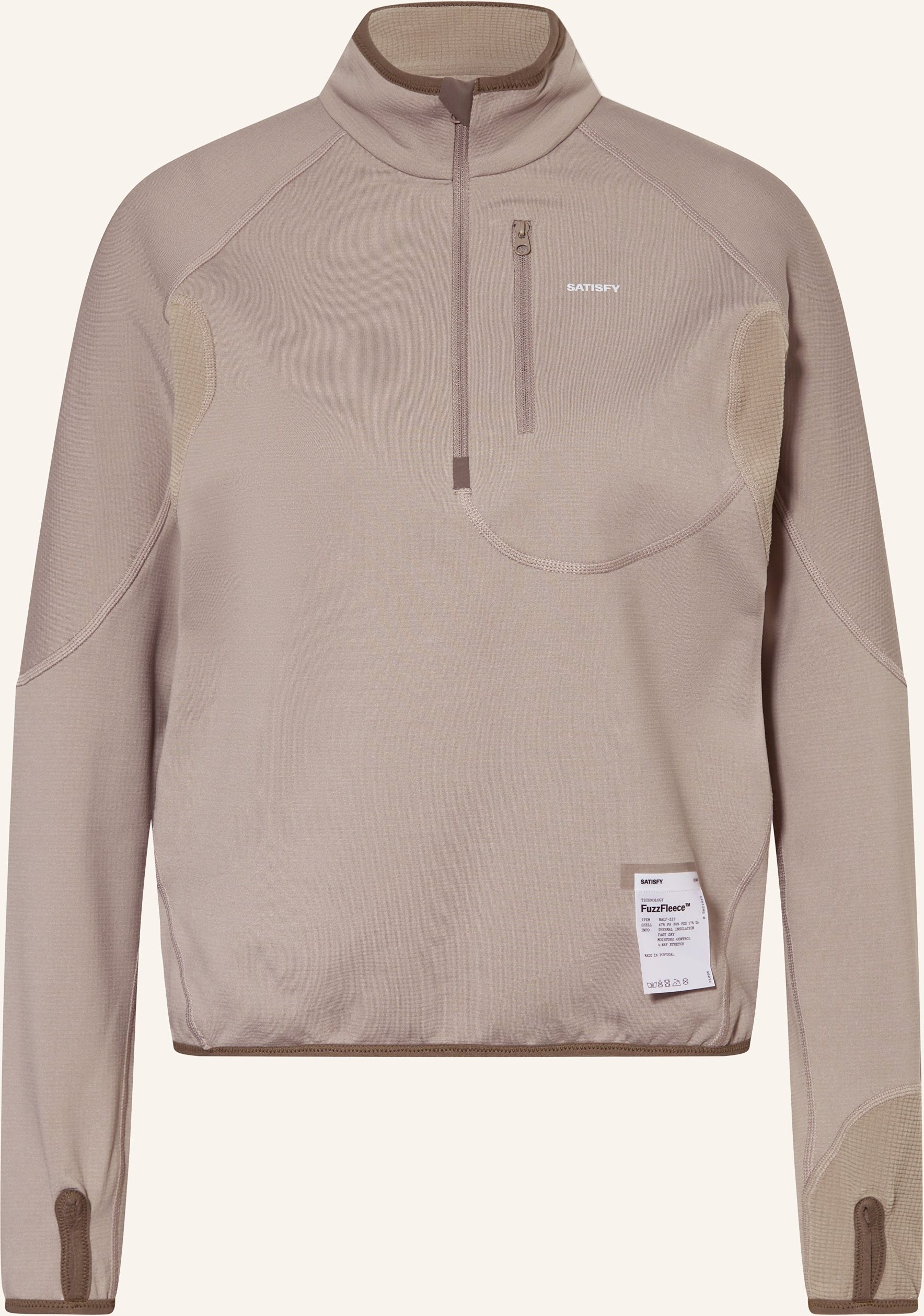 Satisfy Laufshirt Ghostfleece™ Half Zipp braun