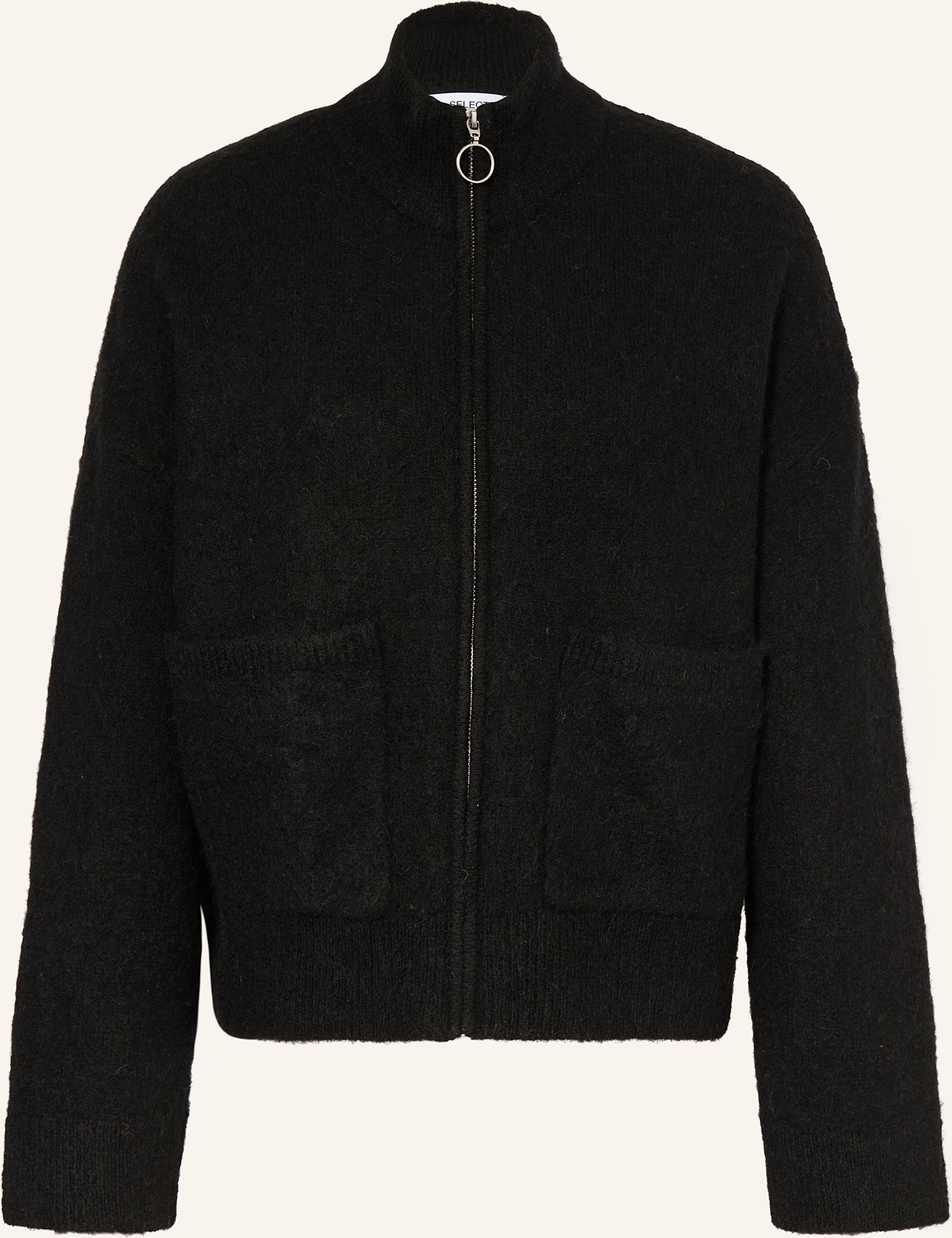 Thumbnail - Selected Femme Strickjacke Mit Alpaka schwarz