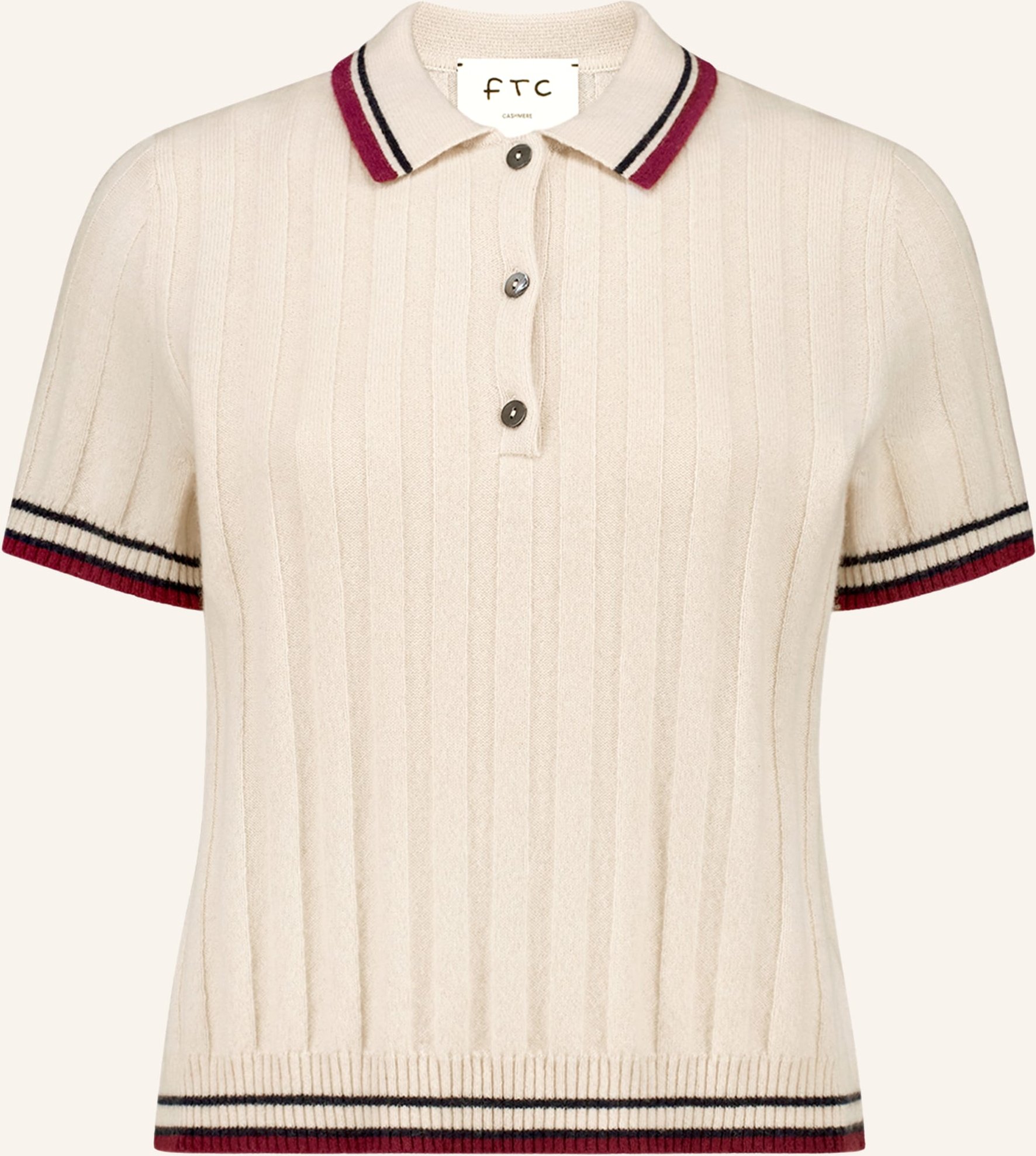 Ftc Cashmere Strickshirt Aus Cashmere weiss