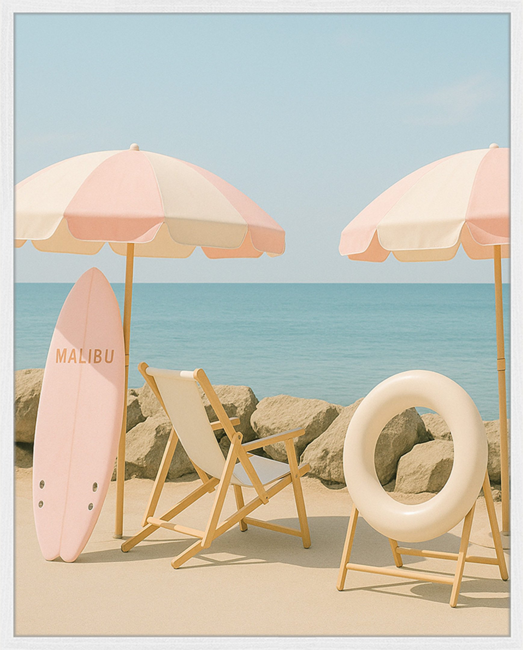 Any Image Wandbild Pastellparadies Mit Rahmen weiss