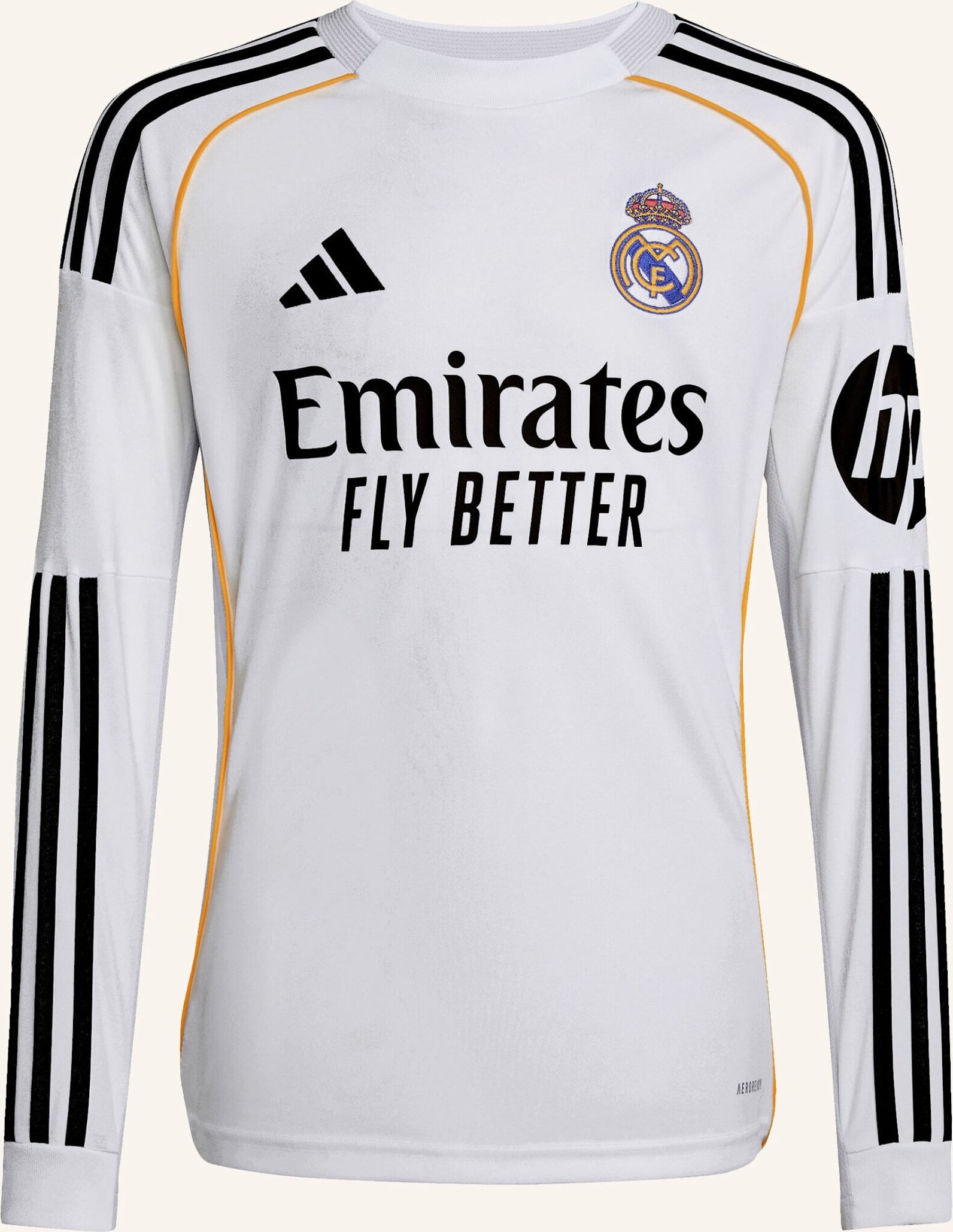 Adidas Real Madrid 25/26 Long Sleeve Kids Heimtrikot weiss