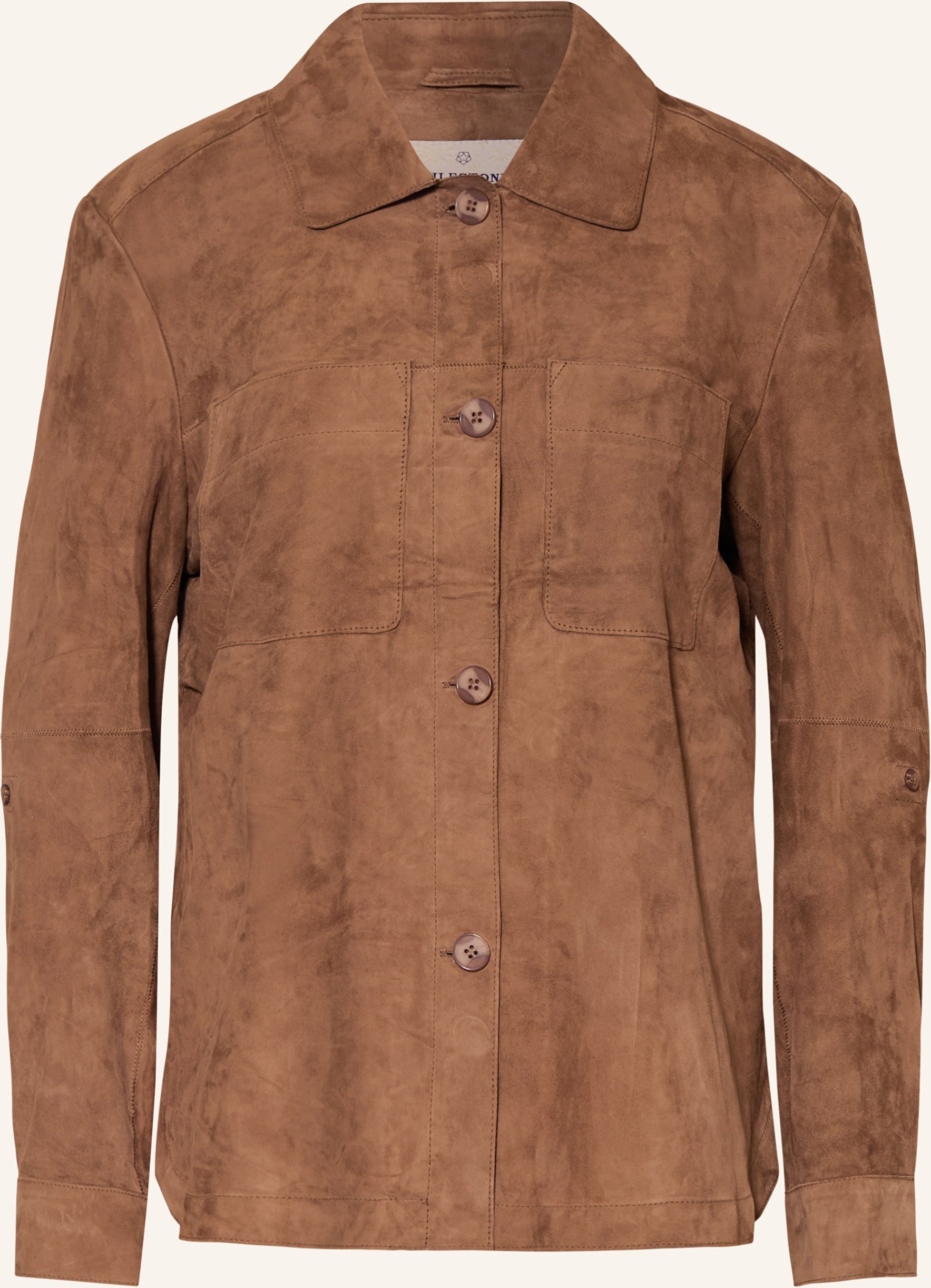 Milestone Leder-Overjacket Msvicki beige