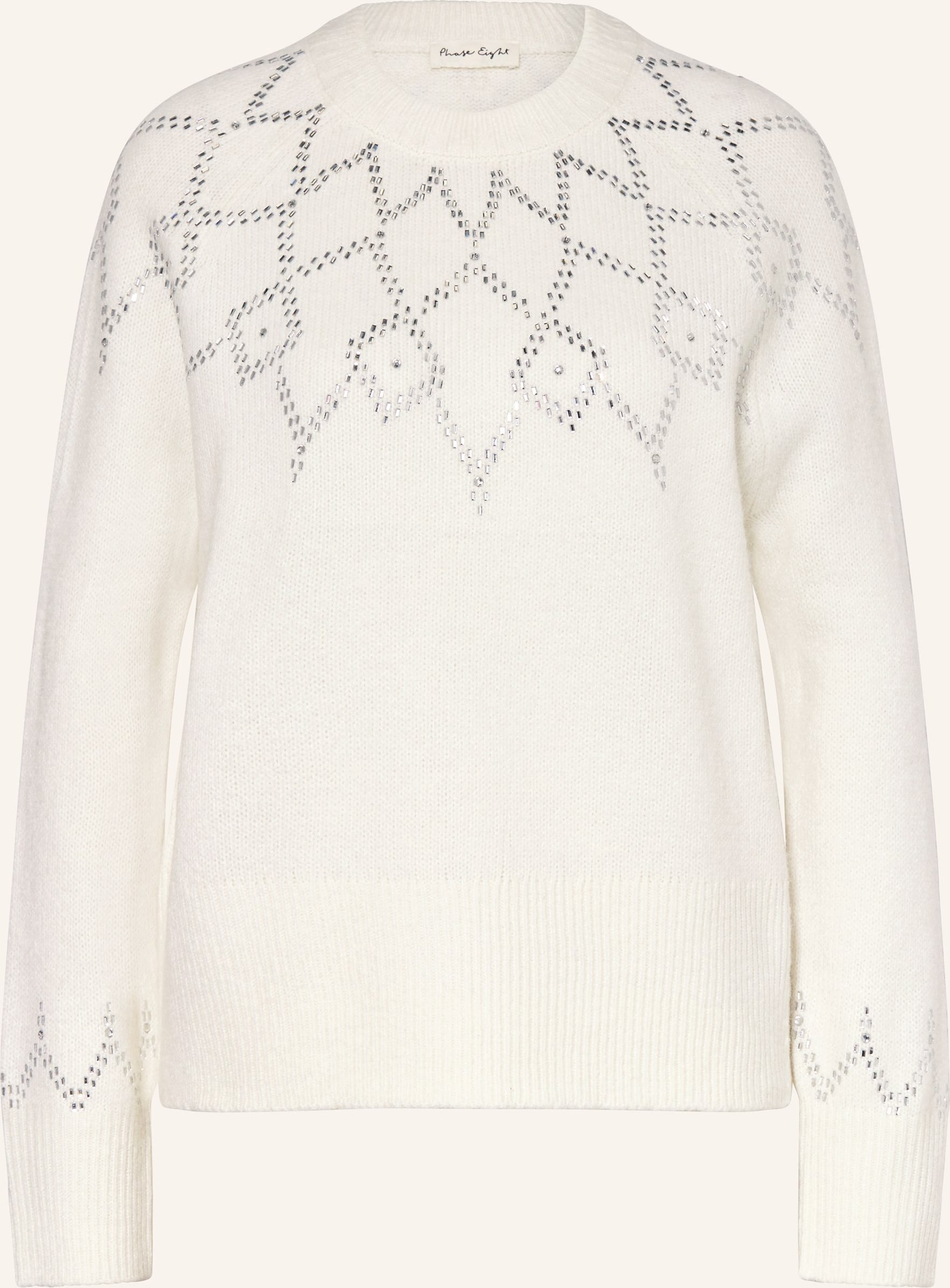 Phase Eight Pullover Abigail Mit Schmucksteinen weiss