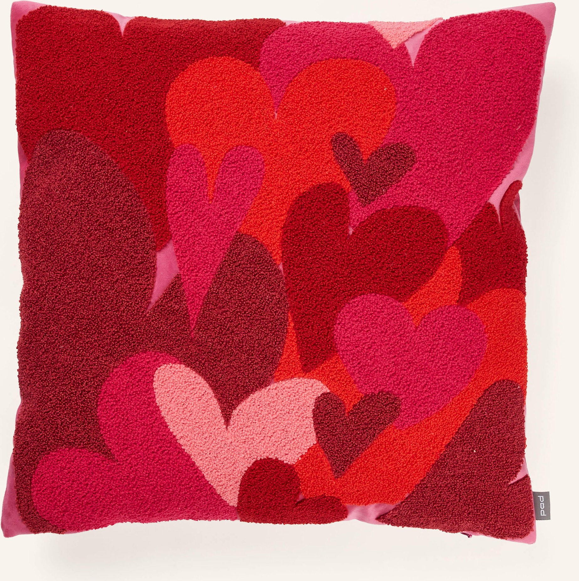 Thumbnail - Pad Dekokissenhülle Hearts Embroidery rot