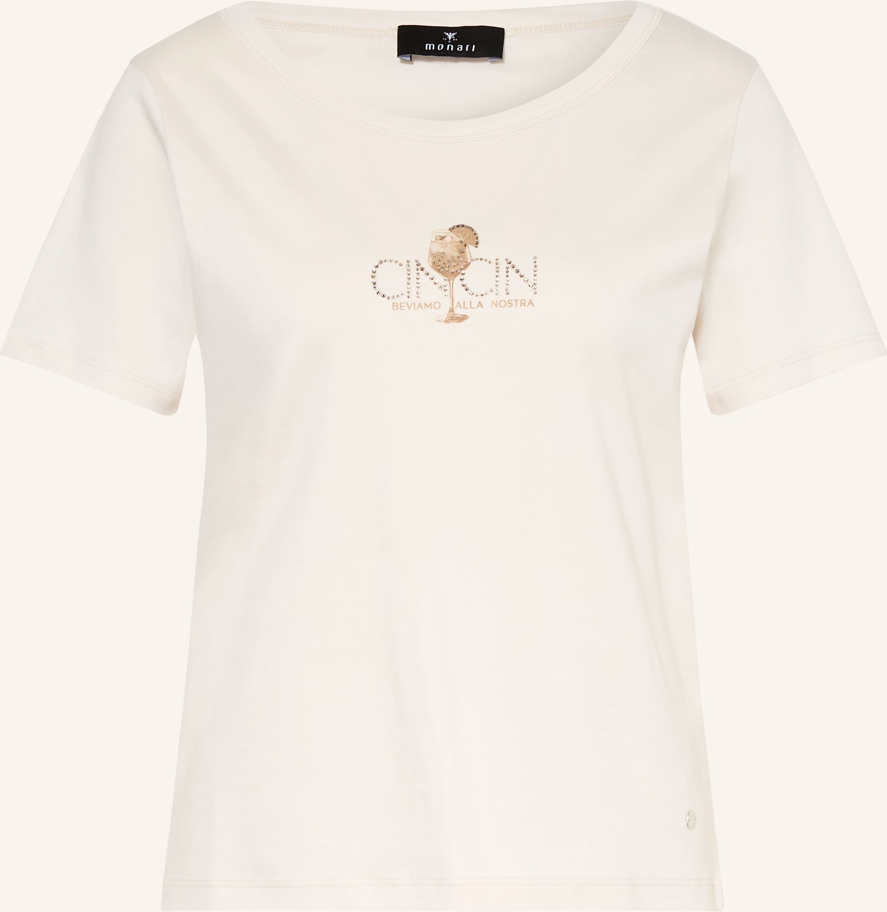 Monari T-Shirt Mit Schmucksteinen beige