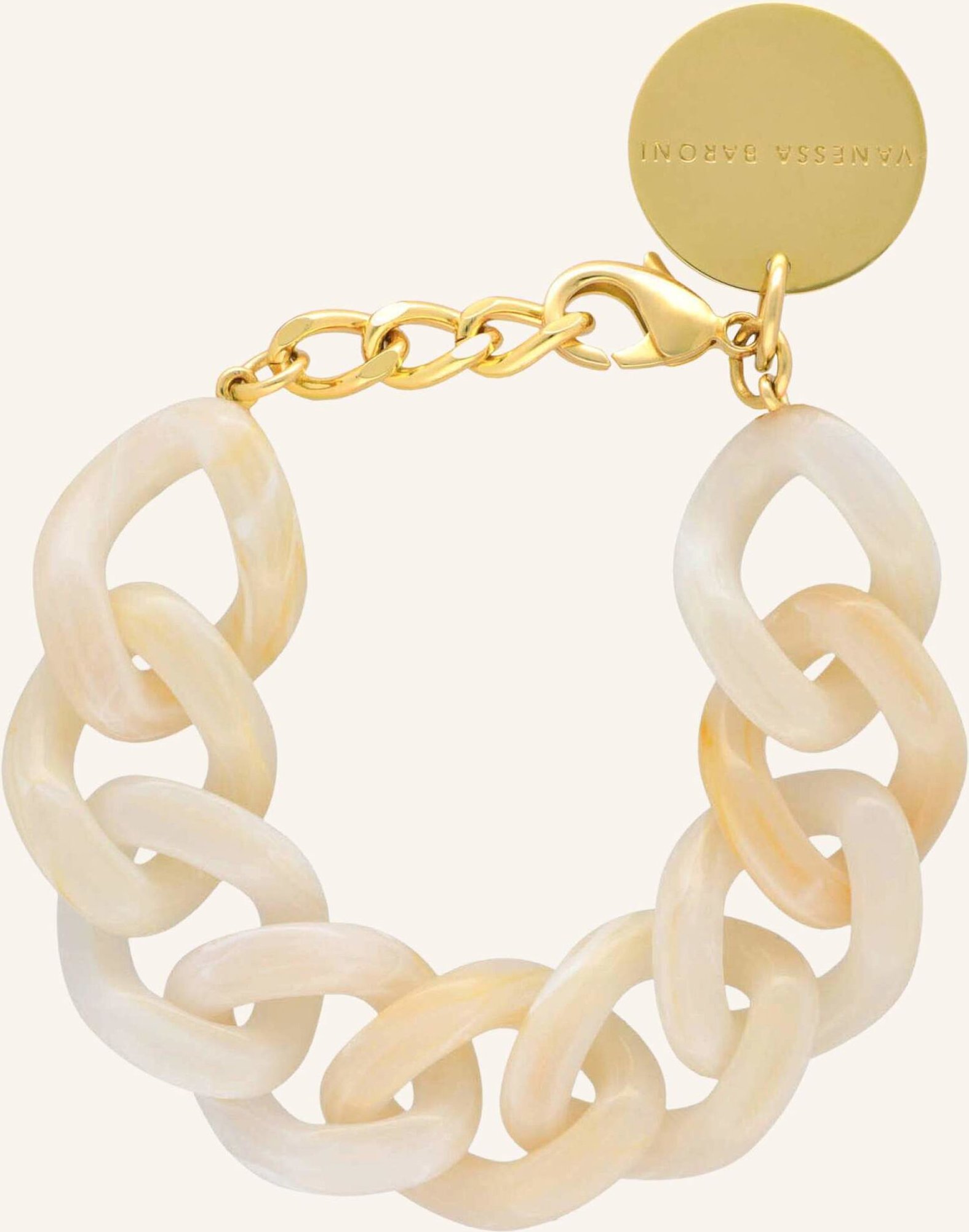 Vanessa Baroni Armband Flat Chain Bracelet Pearl Marble By Glambou weiss