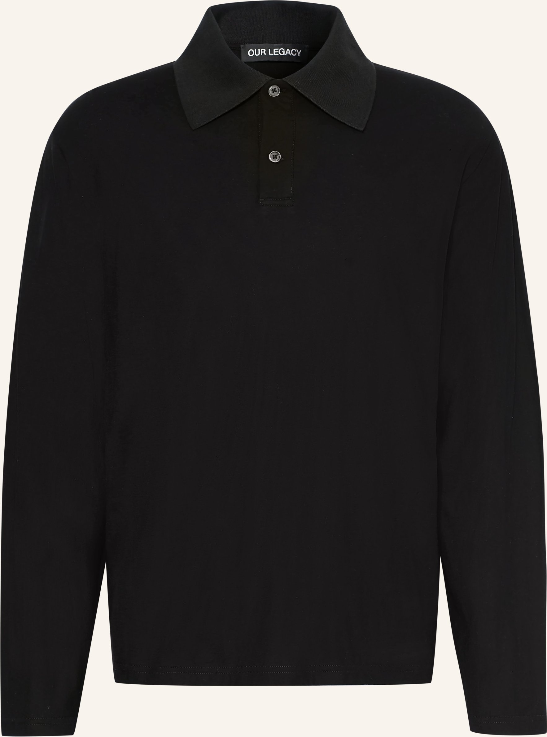 Our Legacy Jersey-Poloshirt Regular Boxy Fit schwarz