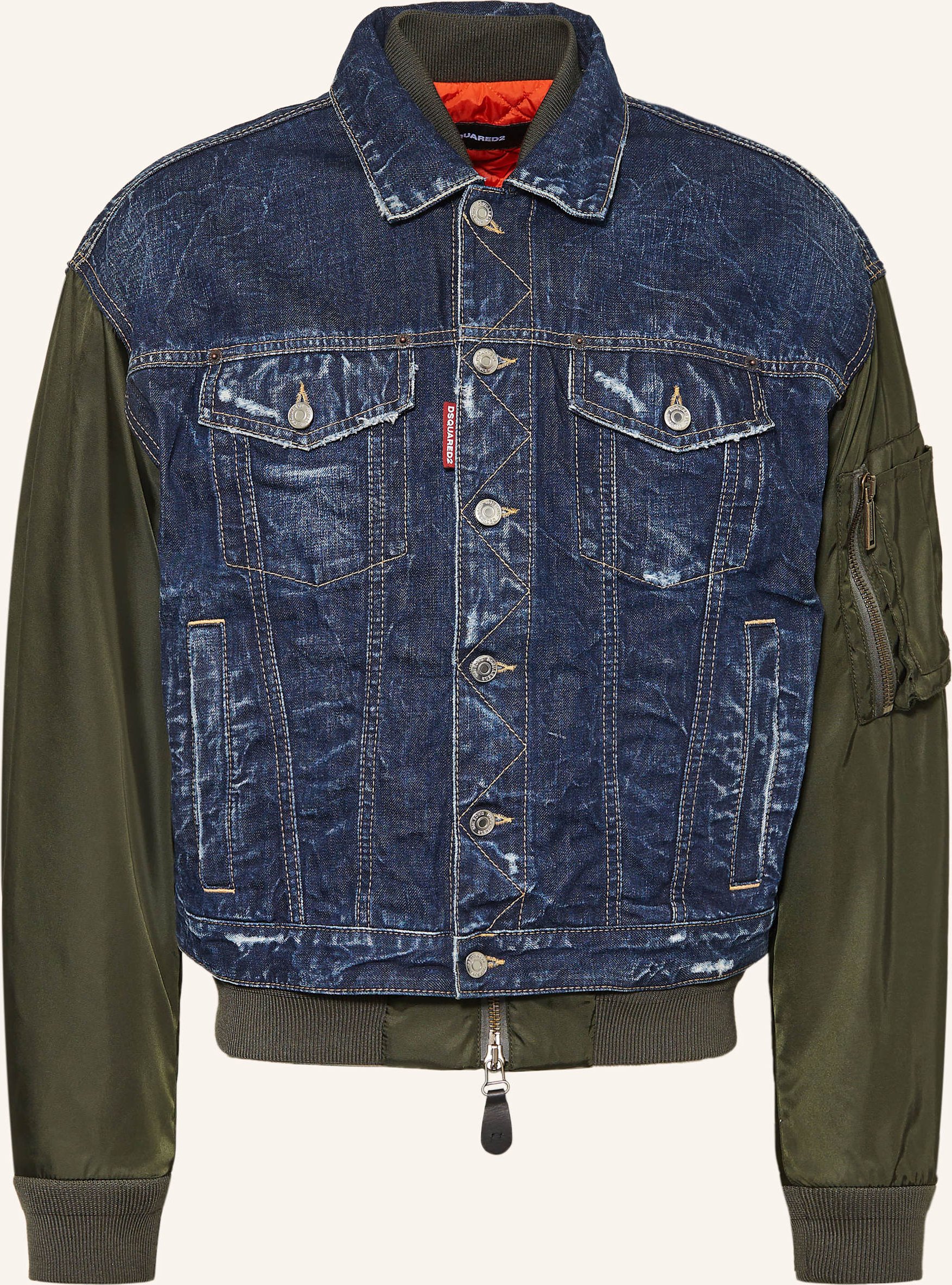 Thumbnail - dsquared2 Jeansjacke Im Materialmix blau