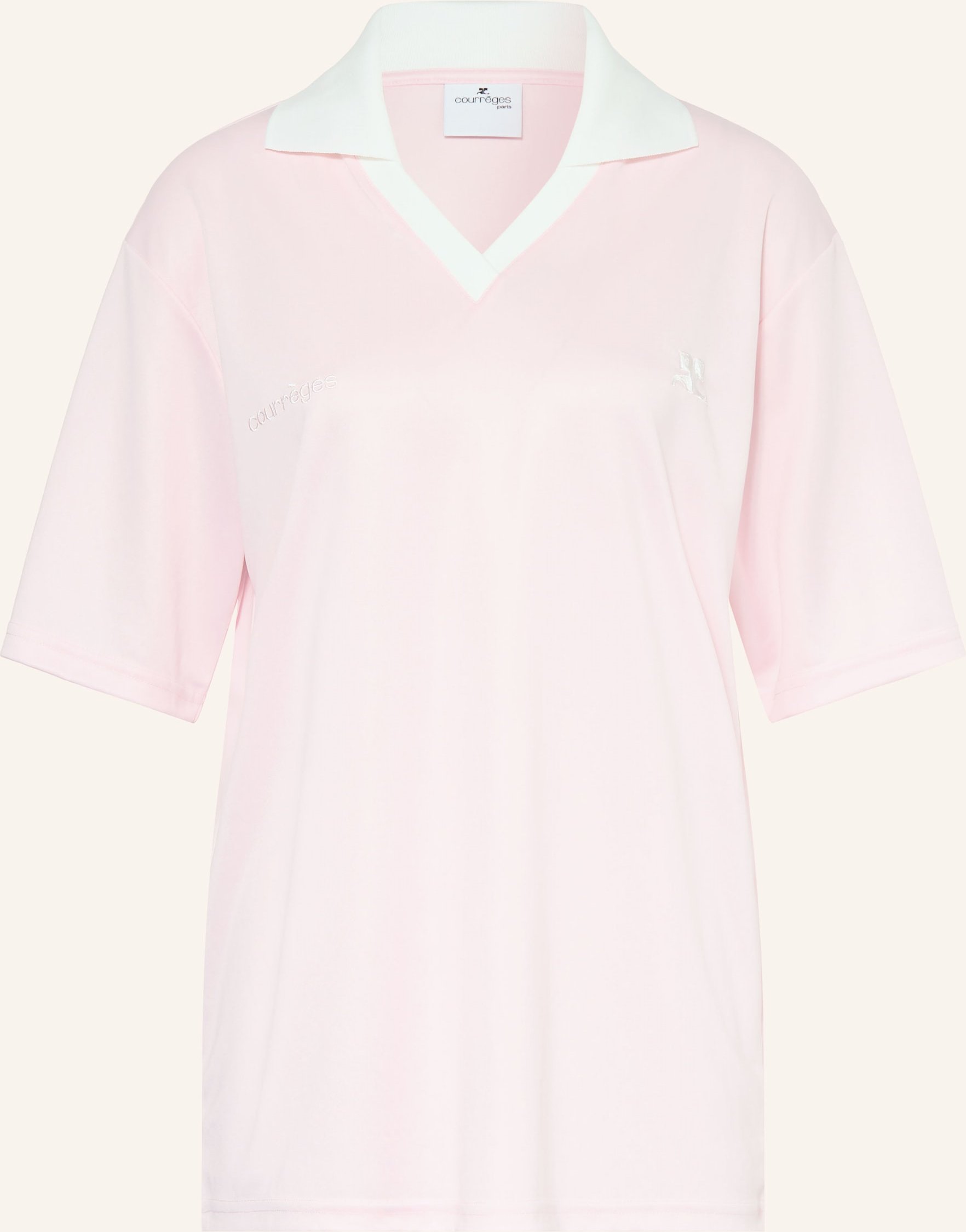 Courrèges Oversized-Poloshirt Aus Jersey rosa