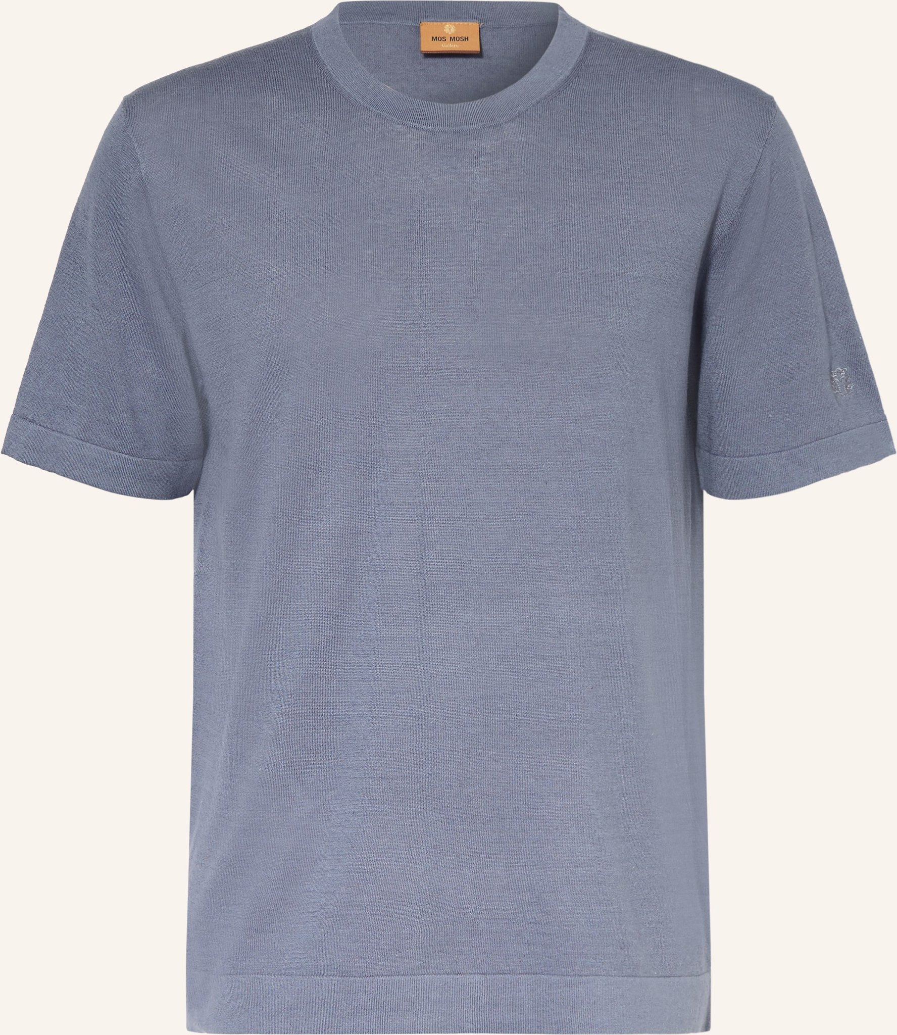 Mos Mosh Gallery Strickshirt Mmgcrowe Mit Leinen grau