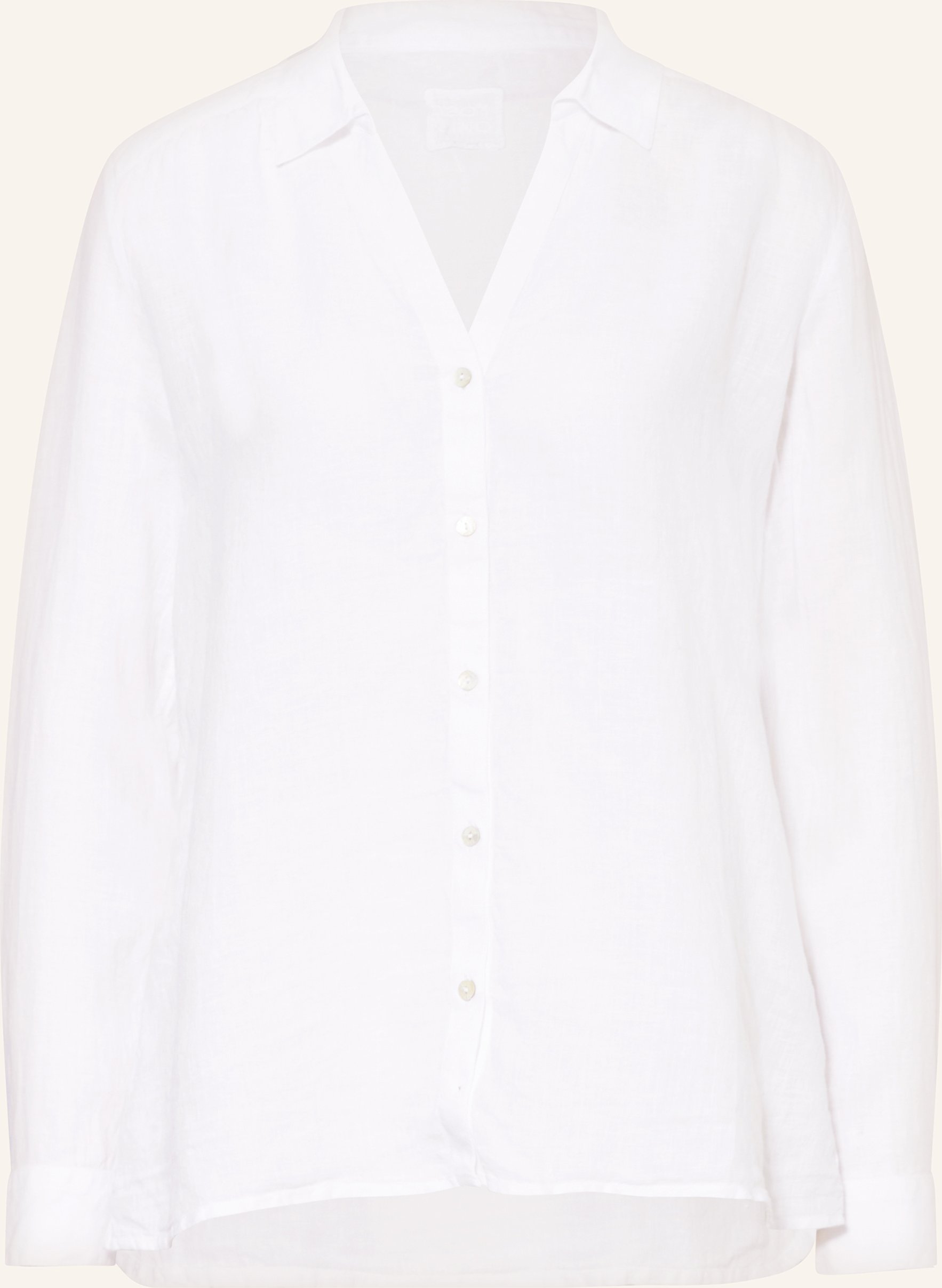 120%Lino Hemdbluse Aus Leinen weiss