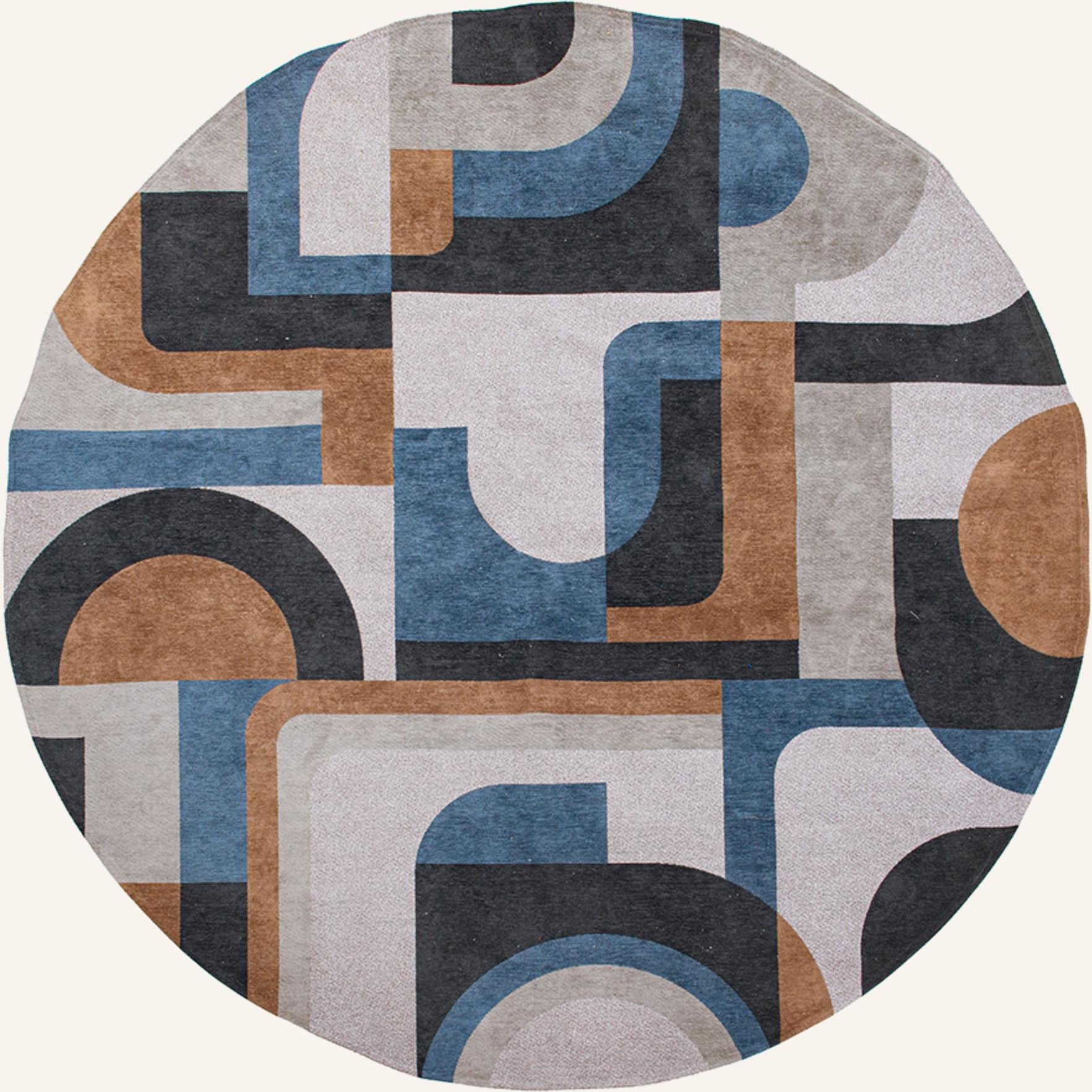 Louis De Poortere Teppich Nuance Module blau