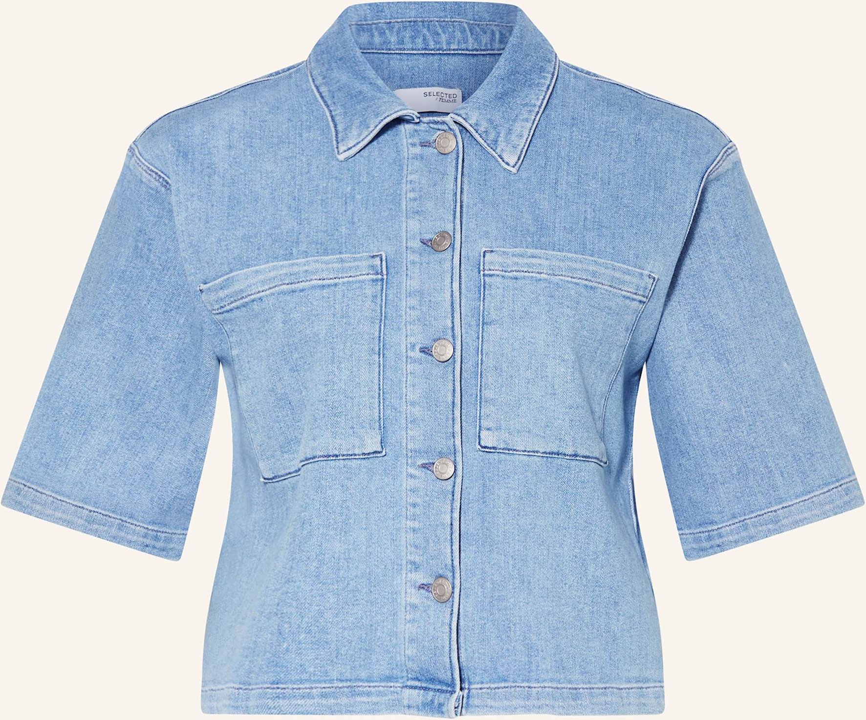 Thumbnail - Selected Femme Jeansbluse blau