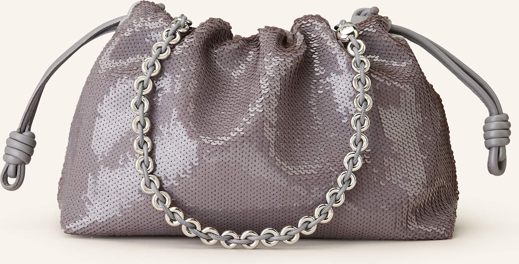 Loewe Schultertasche Flamenco Medium grau