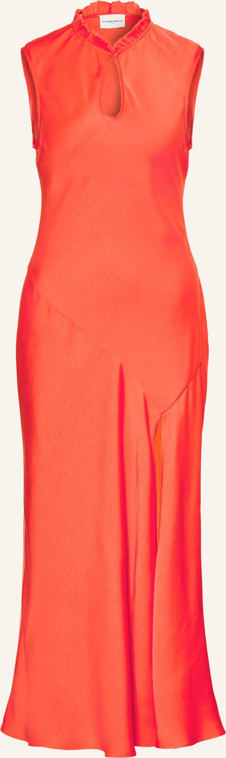 Claudie Pierlot Satinkleid Mit Rüschen orange