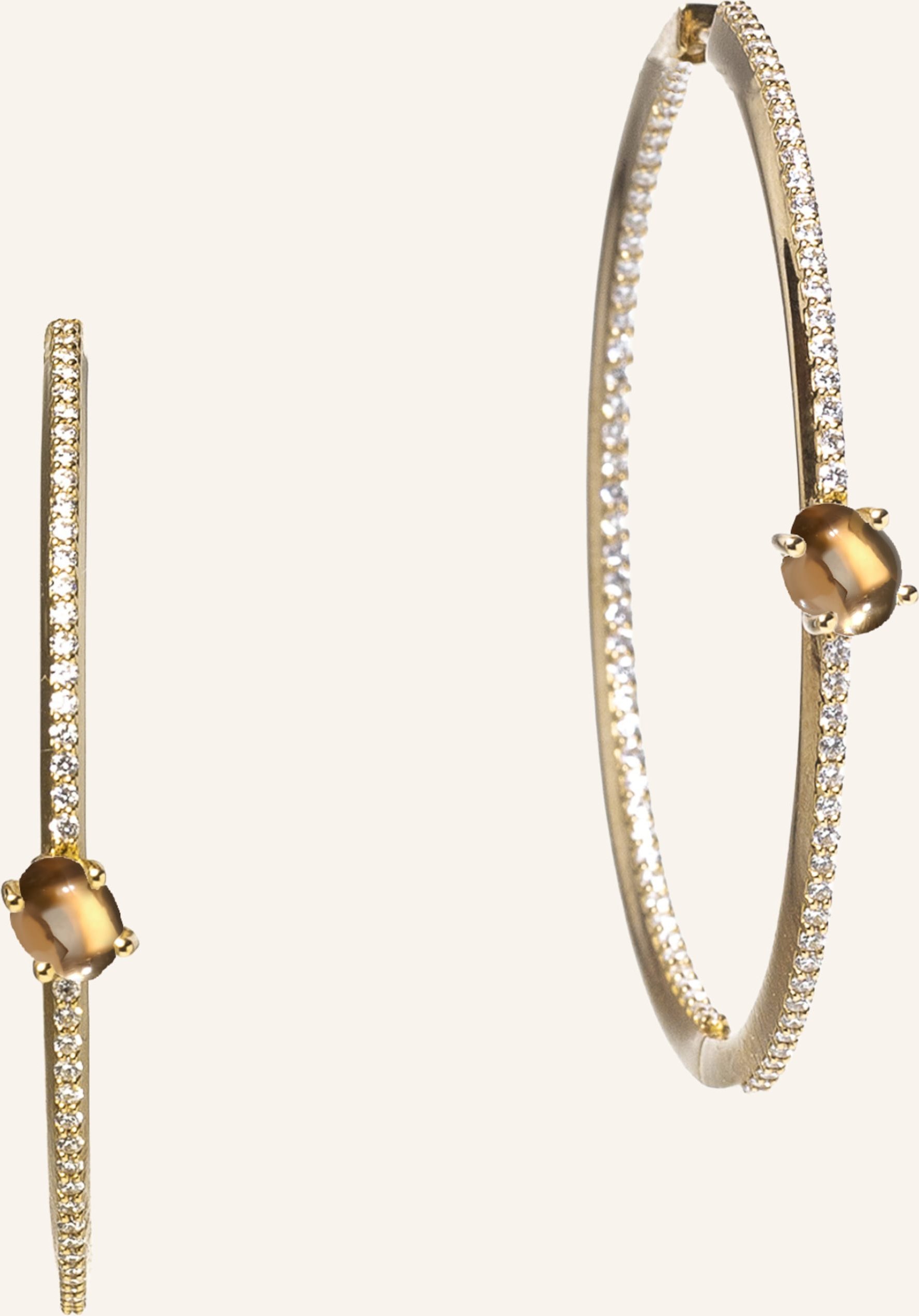 Thumbnail - Vieri Ohrring Wolke Rauchquarz Brillant Pavé gold