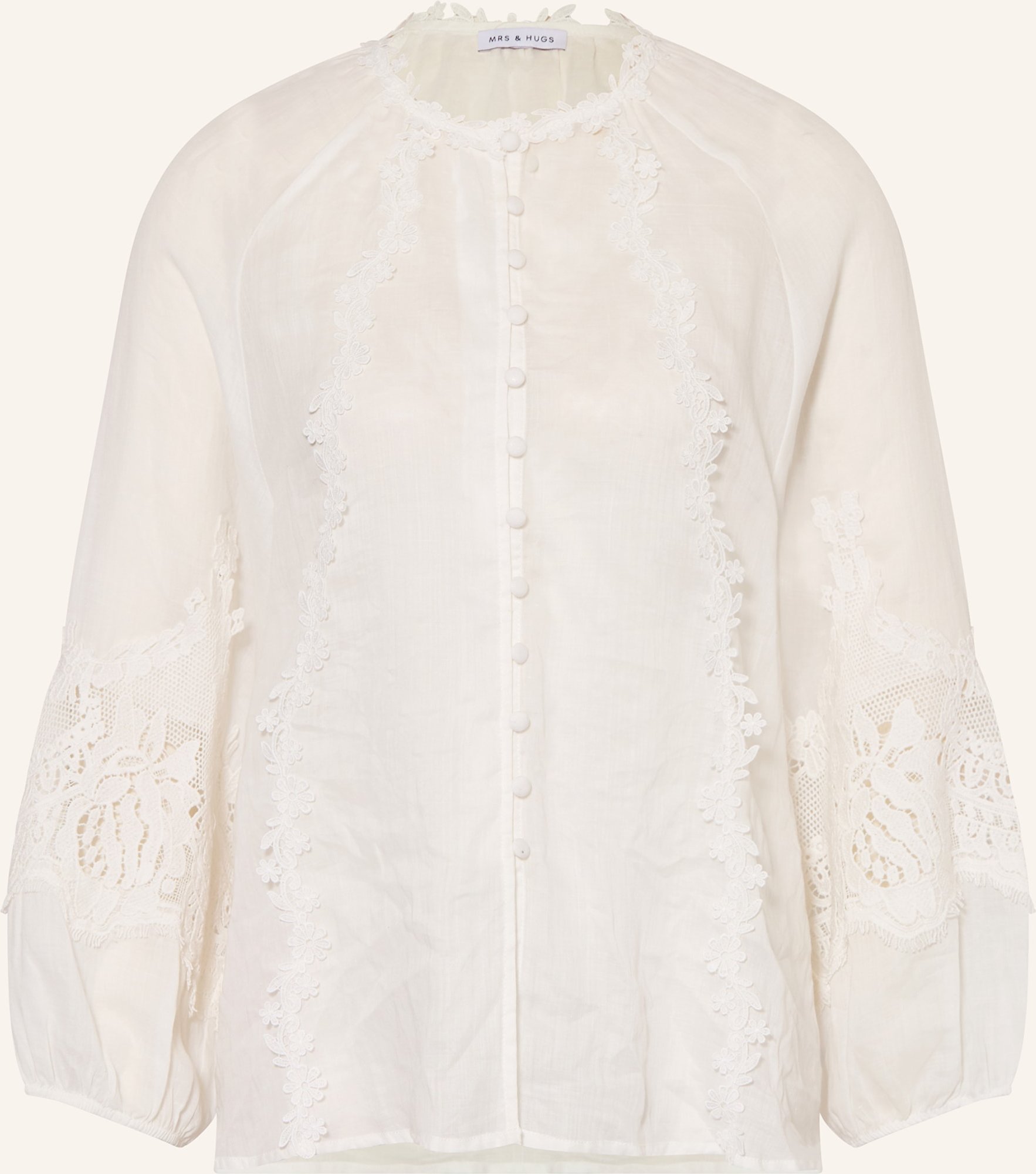 Mrs & Hugs Bluse Mit Spitze weiss