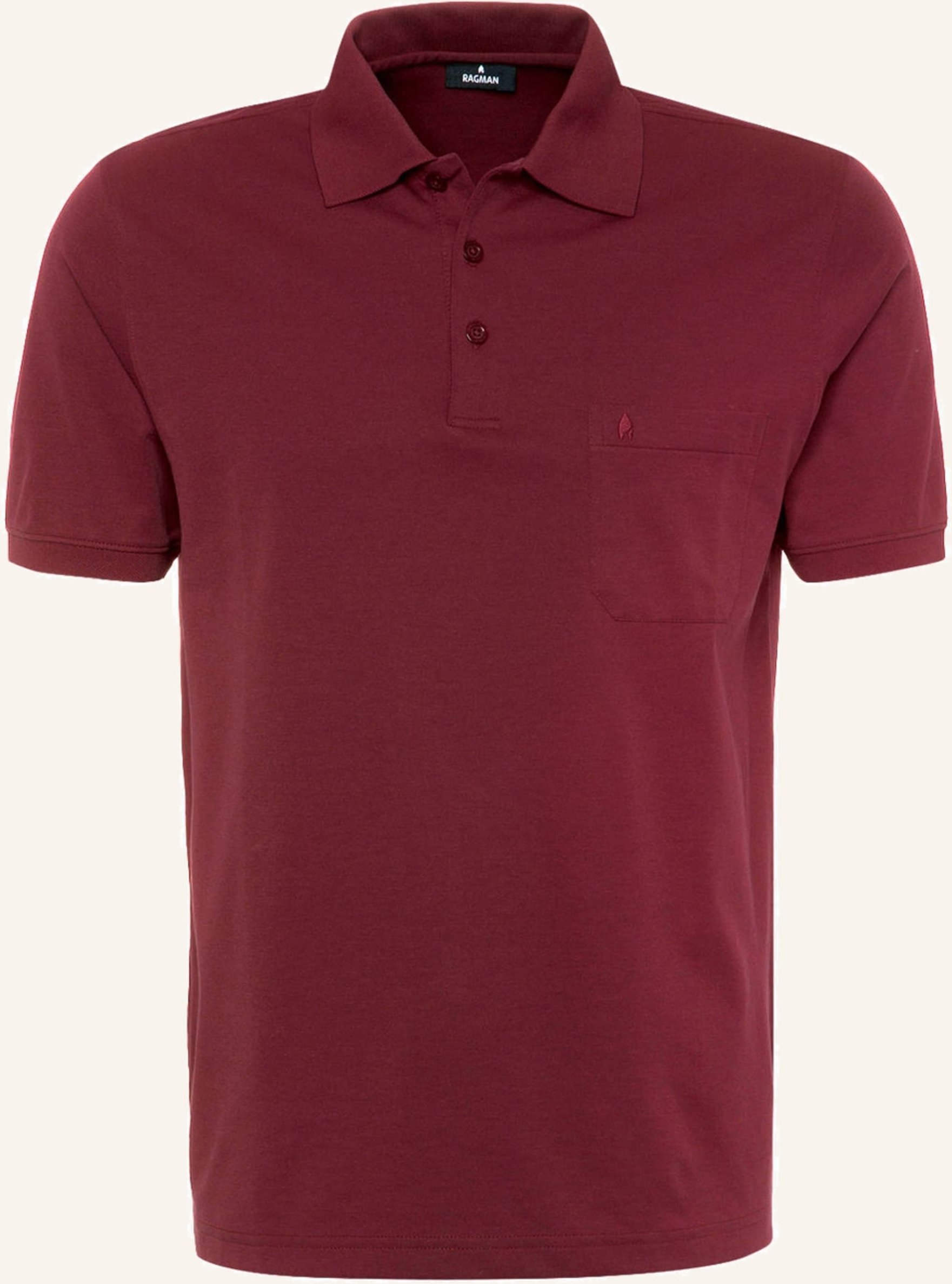 Ragman Piqué-Poloshirt rot