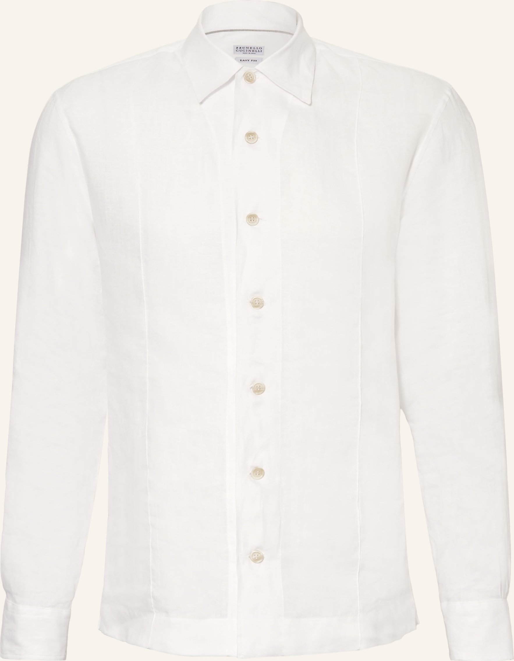 Brunello Cucinelli Leinenhemd Comfort Fit weiss
