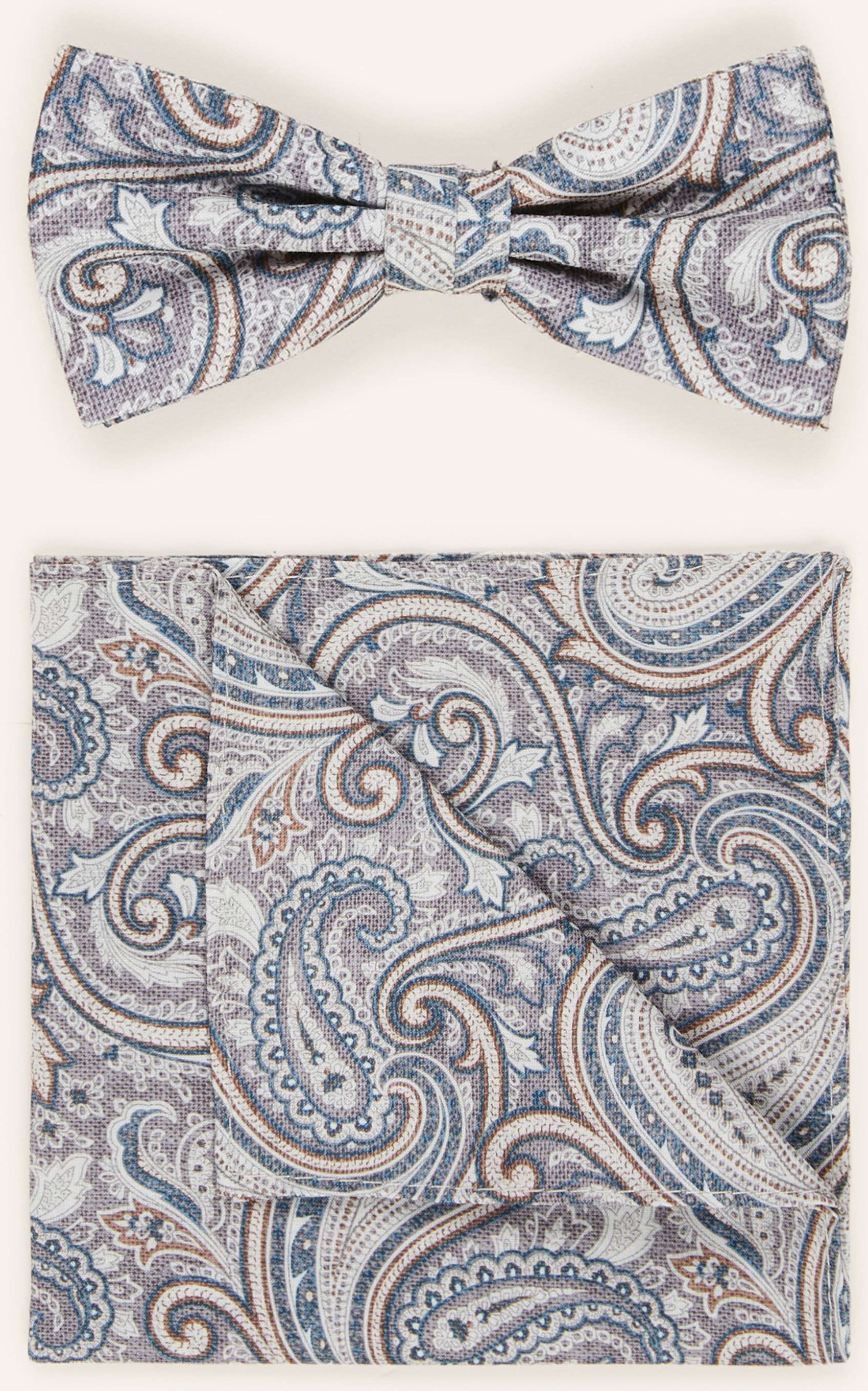 Paul Set: Fliege Und Einstecktuch grau