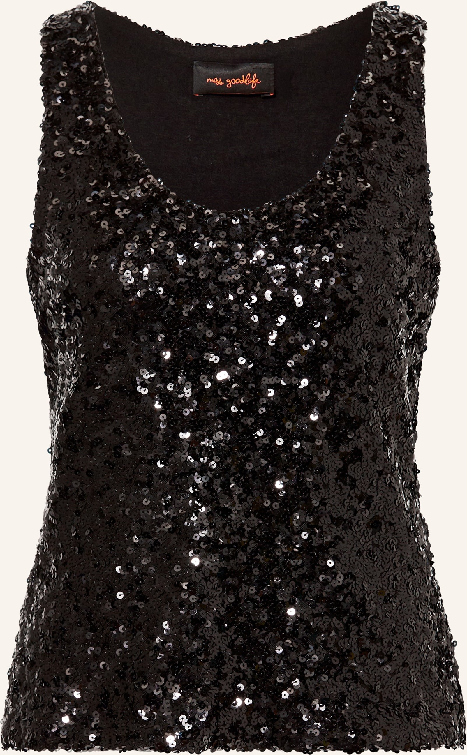 Miss Goodlife Top Mit Pailletten schwarz