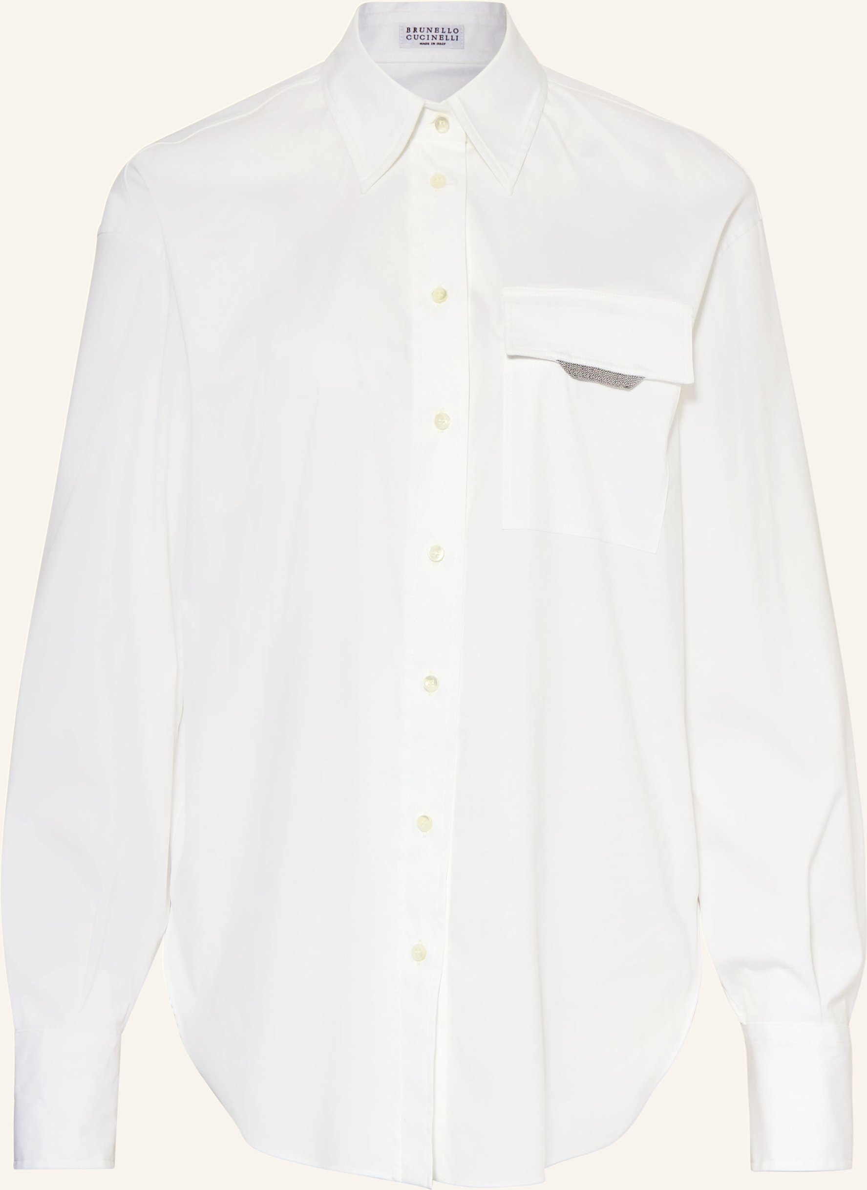 Thumbnail - Brunello Cucinelli Hemdbluse Mit Schmucksteinen weiss