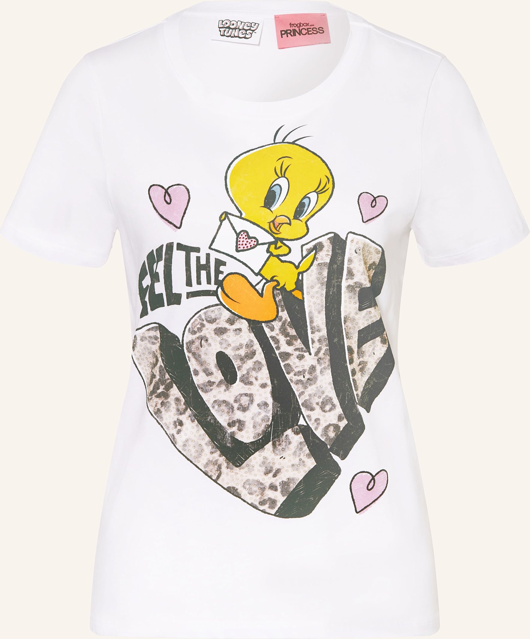 Frogbox T-Shirt Mit Schmucksteinen weiss